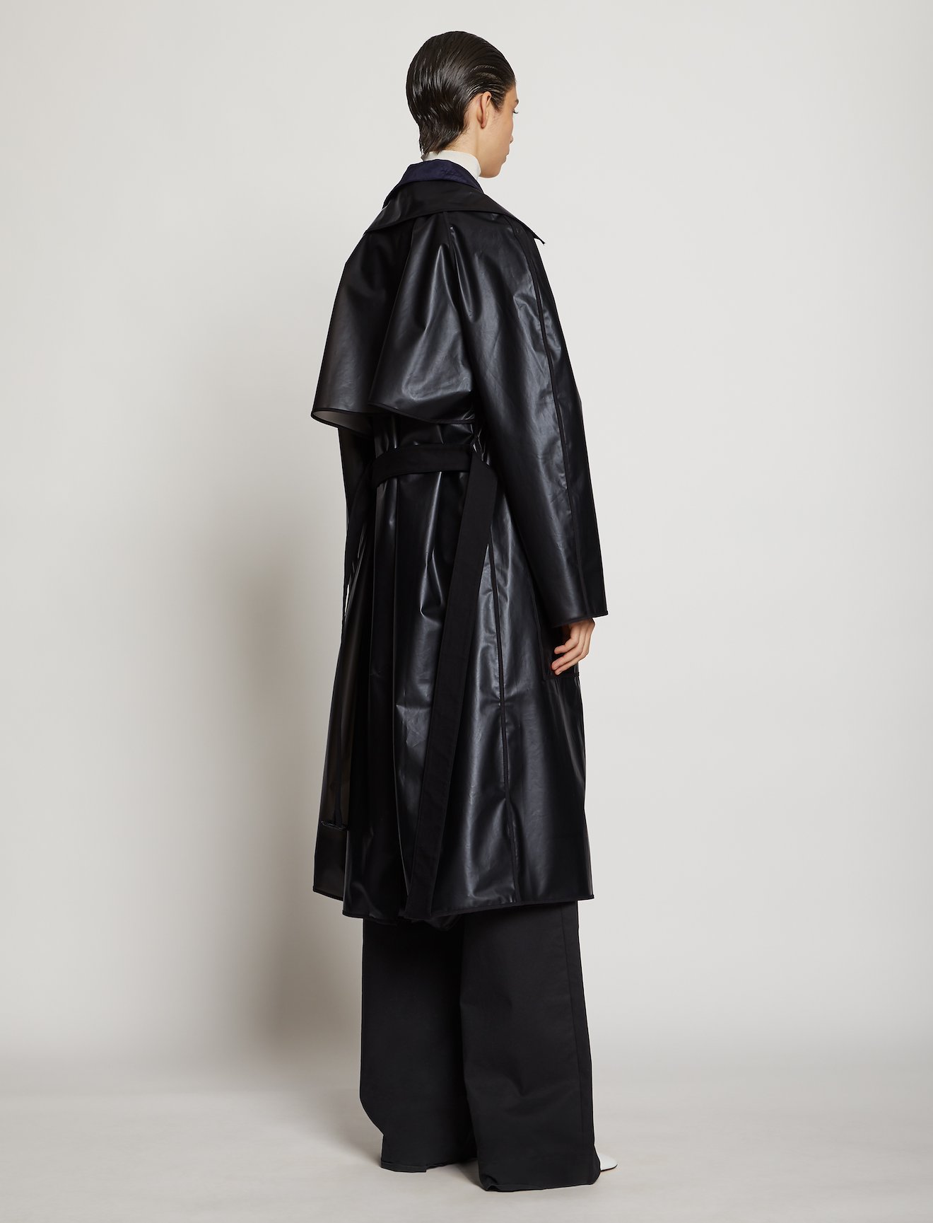 Layered Belted Rain Coat #2