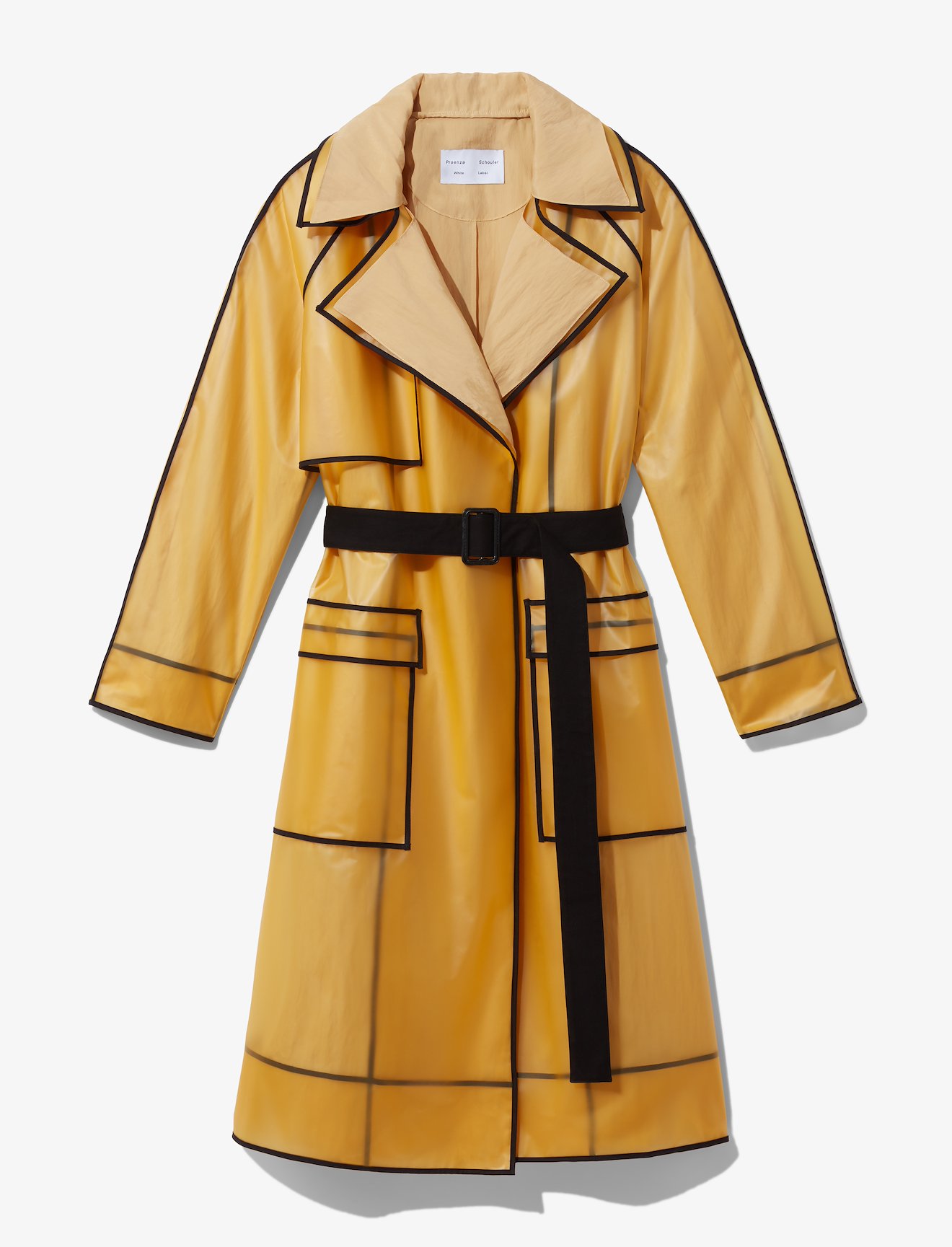 Layered Belted Rain Coat #4