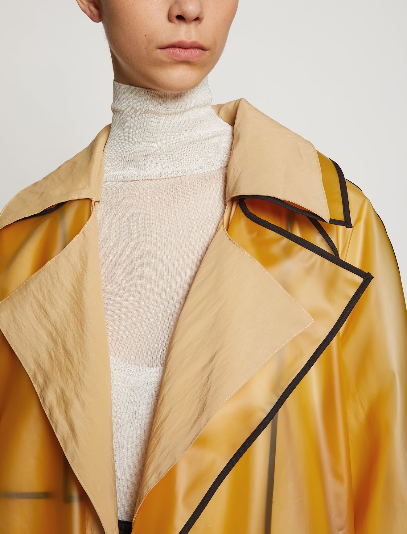 Layered Belted Rain Coat #3
