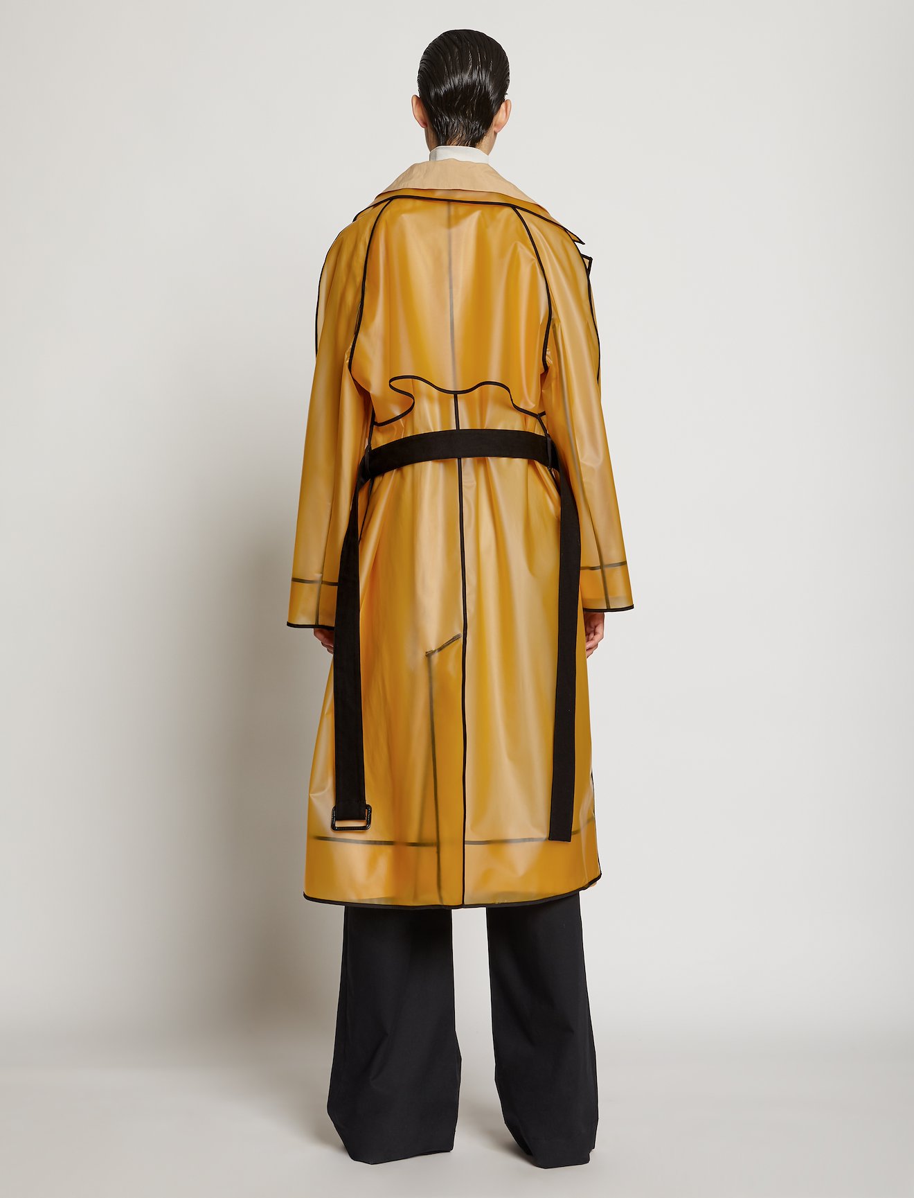 Layered Belted Rain Coat #2