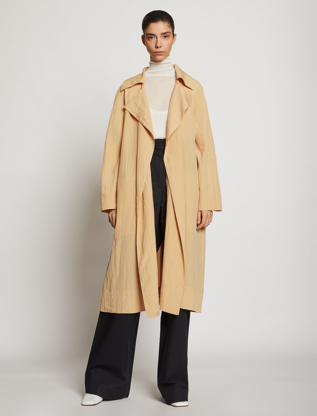 Layered Belted Rain Coat #5