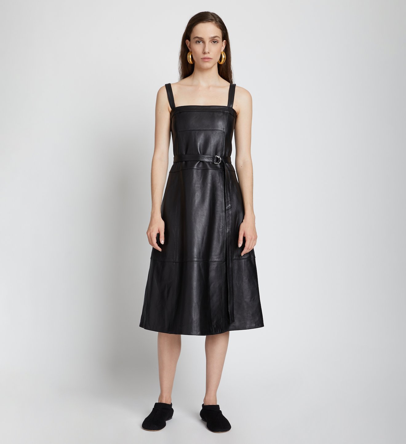 Leather Belted Dress