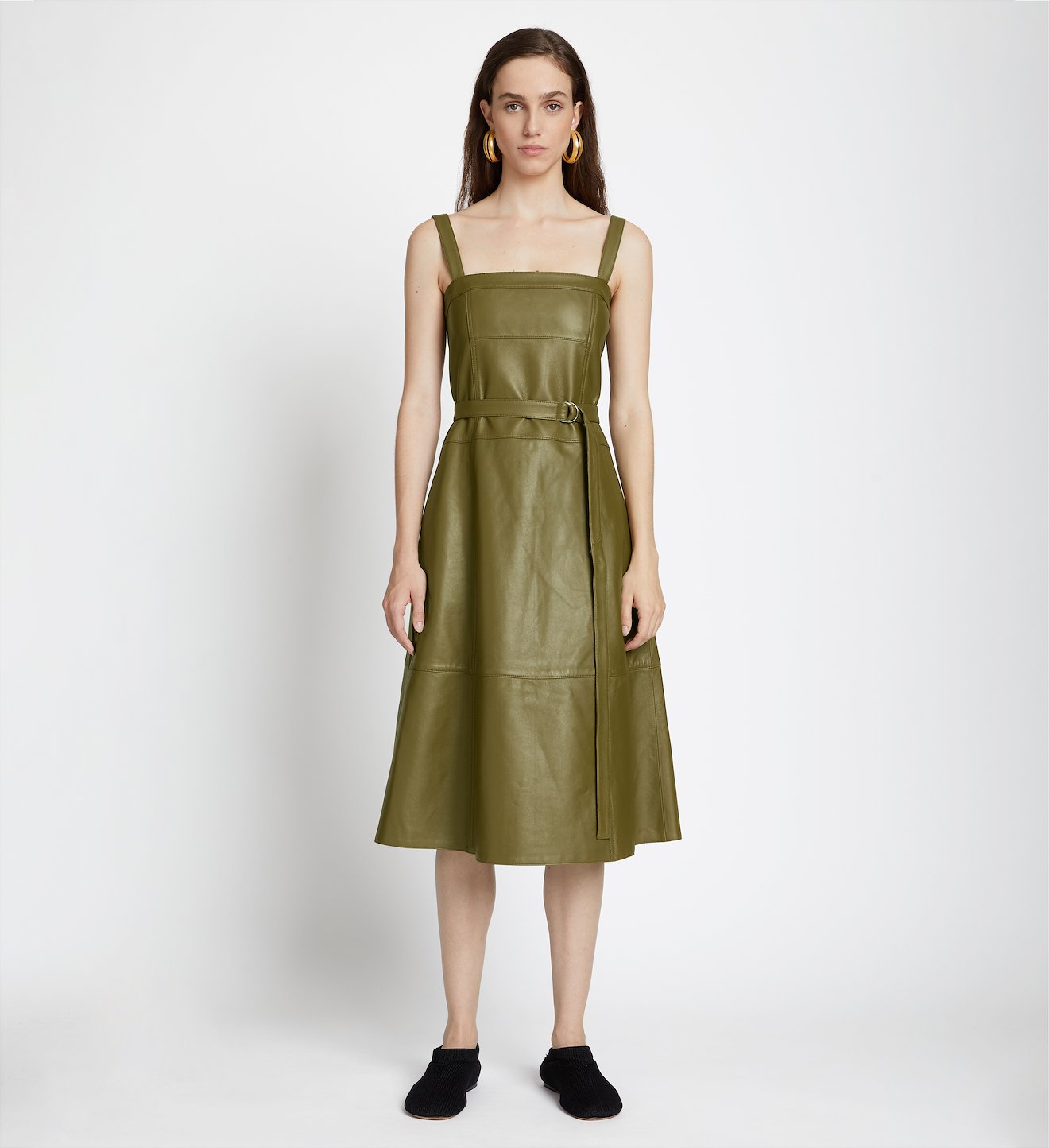 Leather Belted Dress