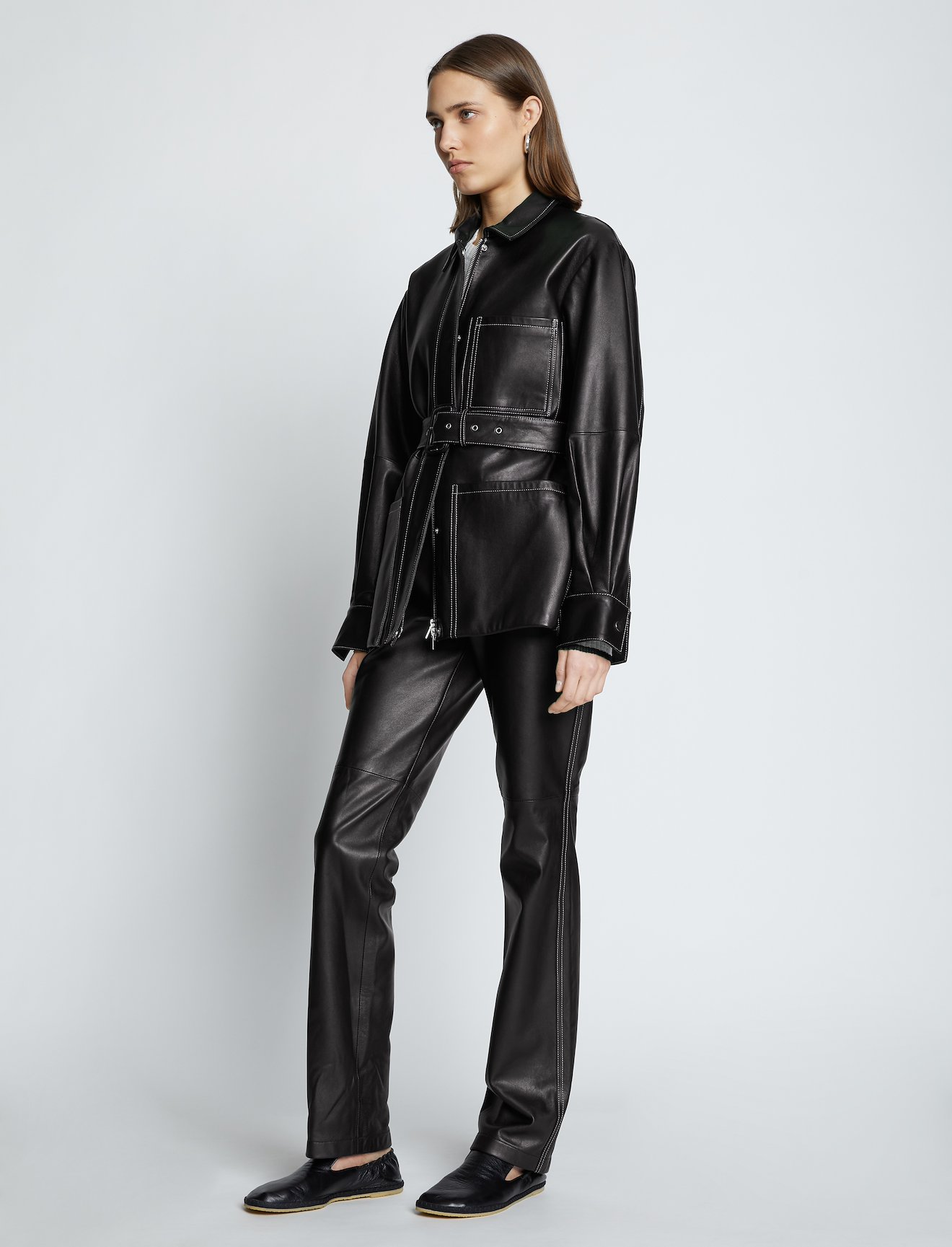 Leather Belted Jacket #2