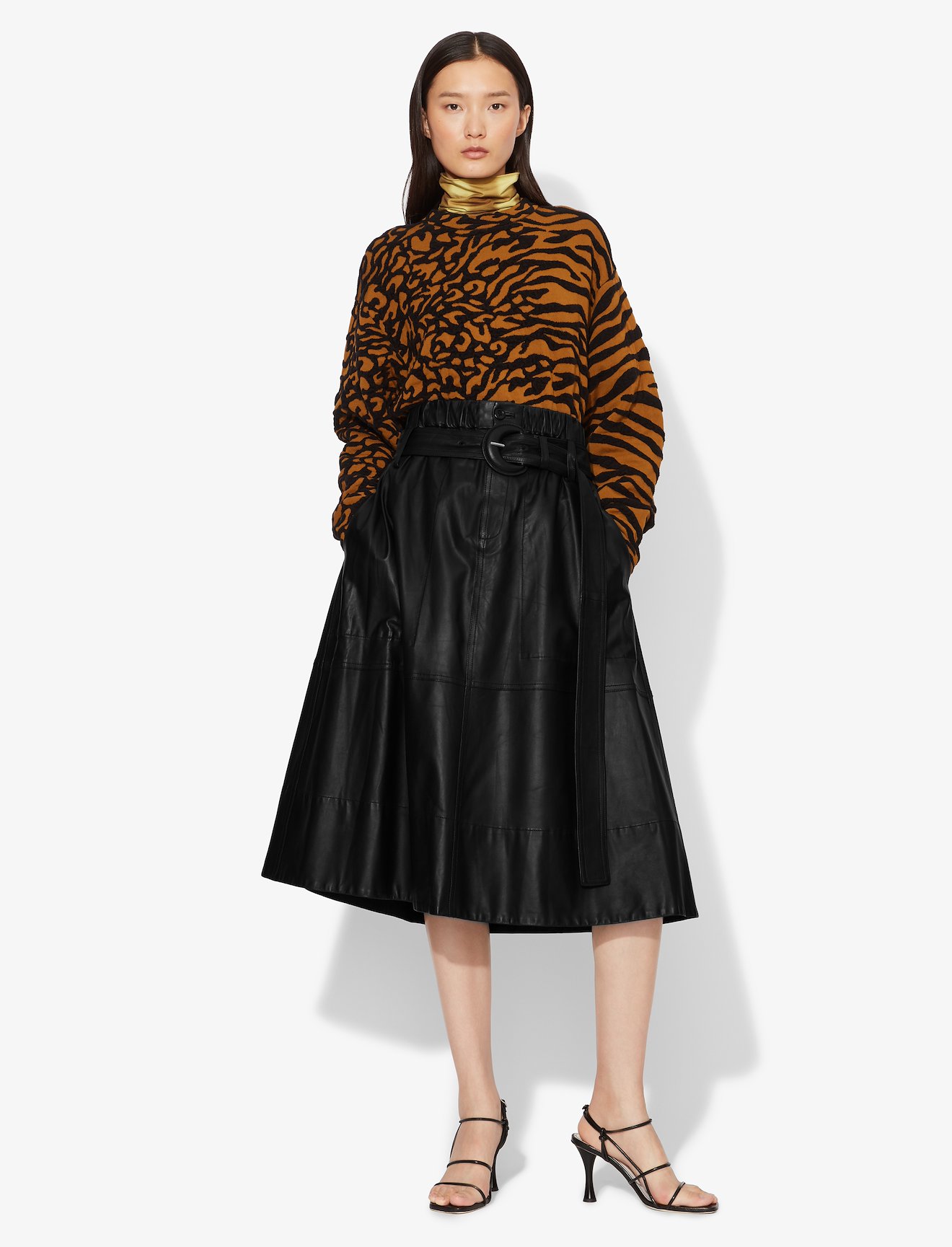 Leather Belted Skirt