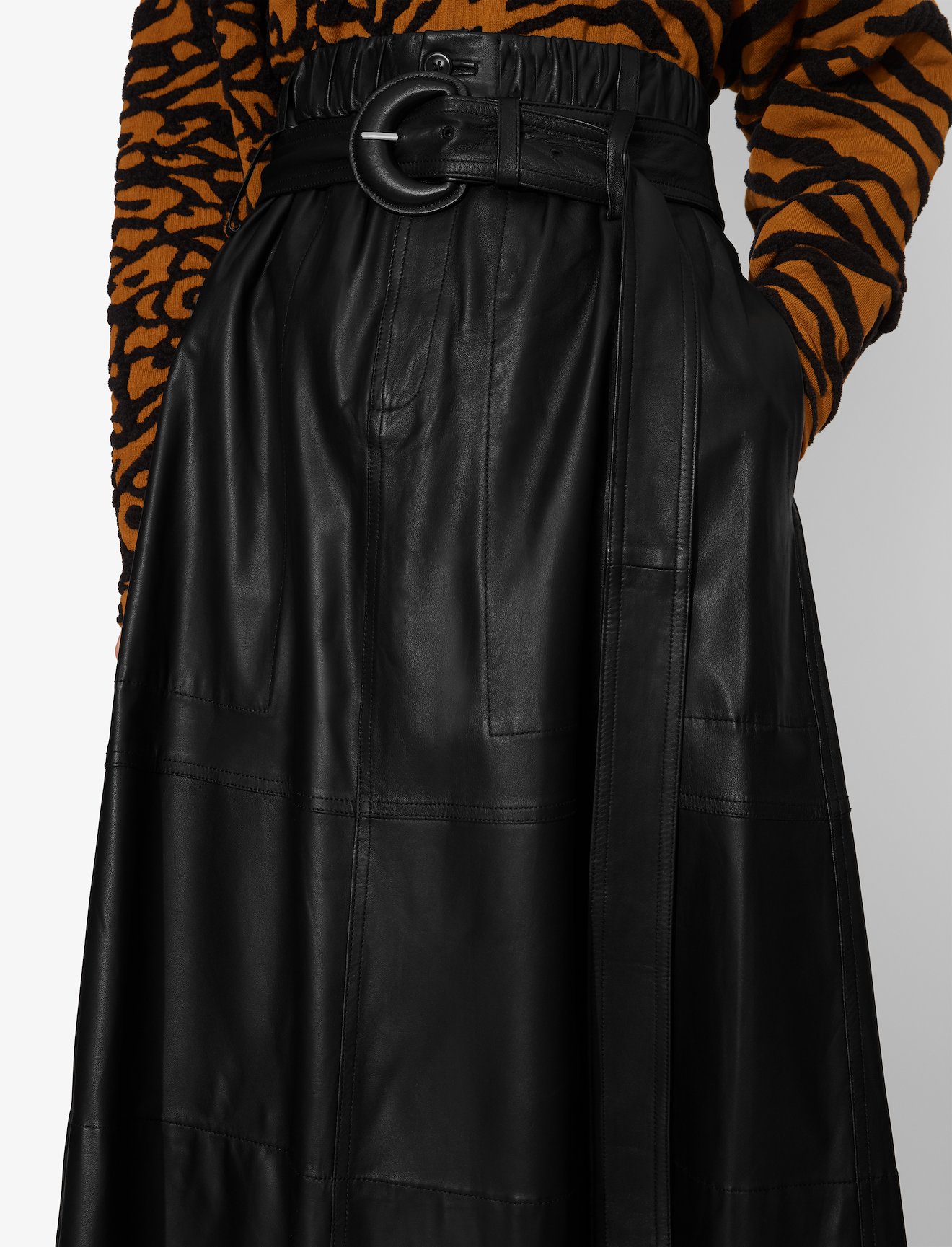 Leather Belted Skirt #4