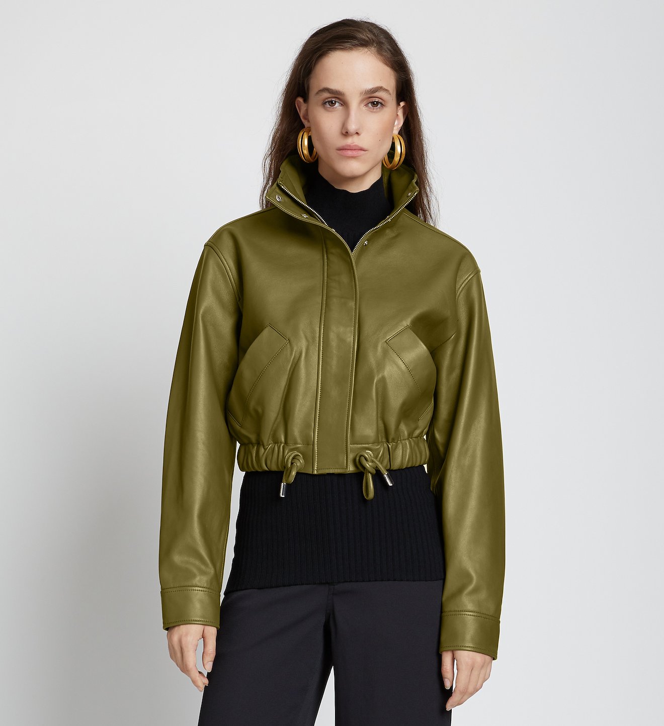 Leather Cropped Jacket