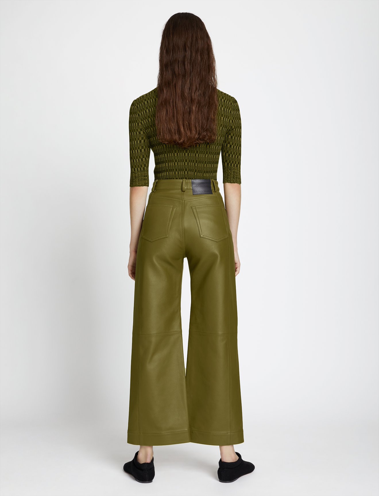 Leather Culottes in green | Proenza Schouler