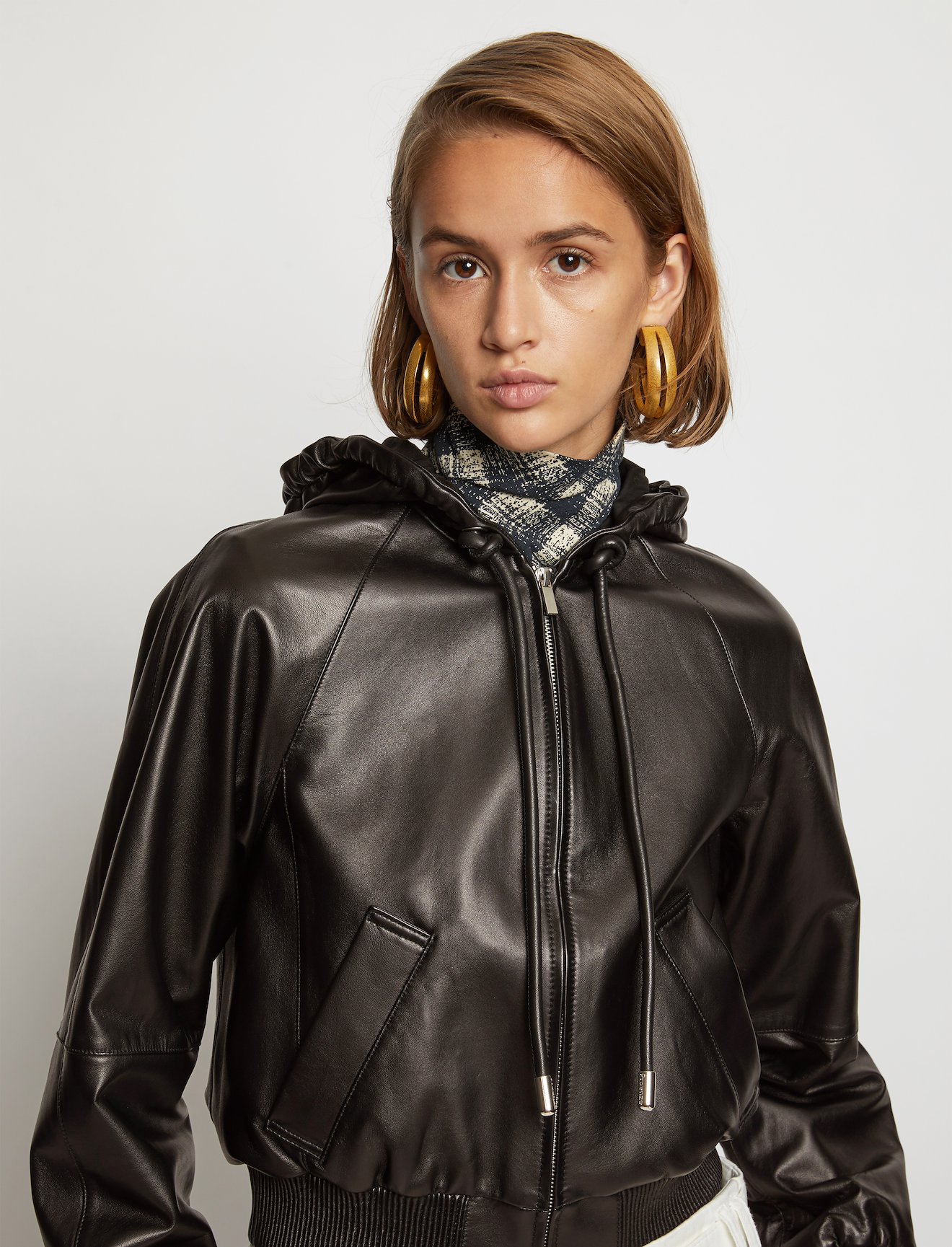 Leather Hooded Jacket #4
