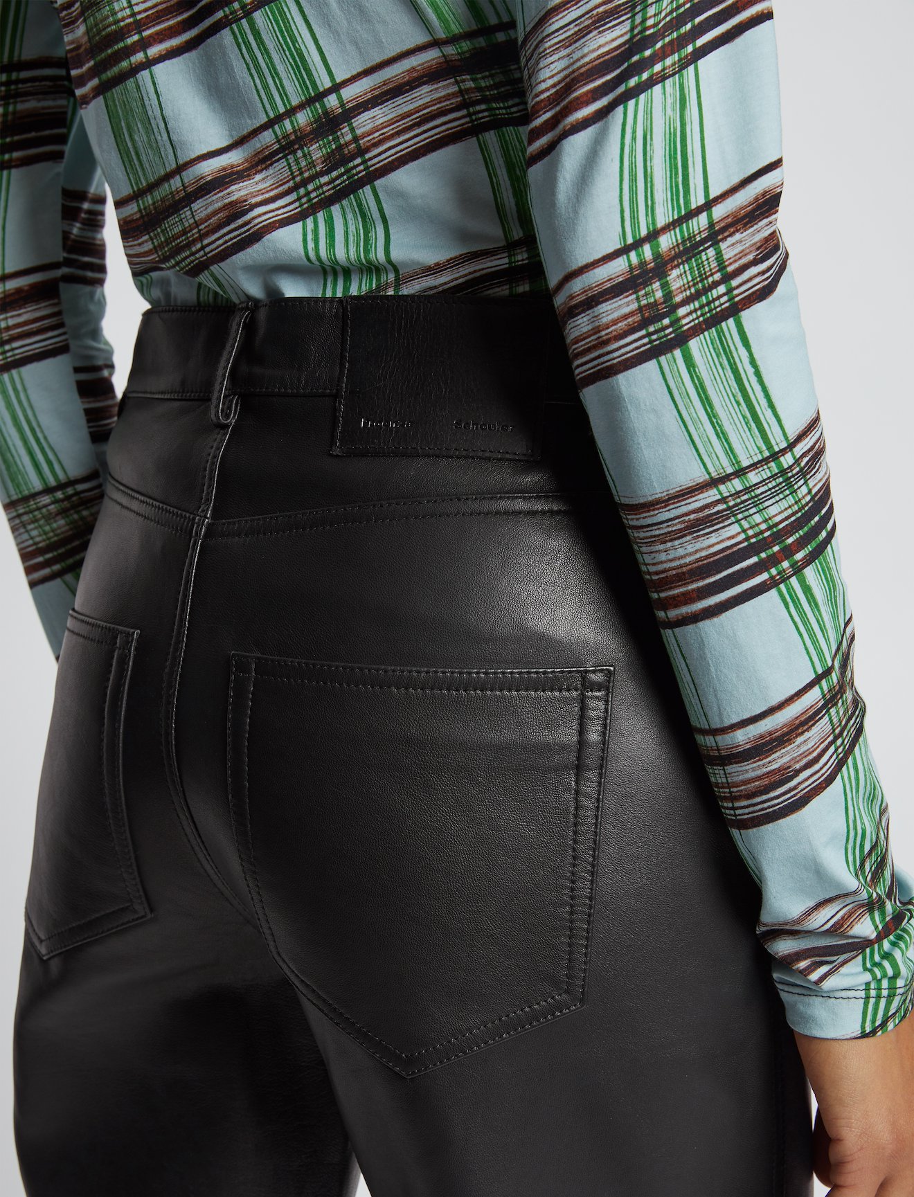 Leather Straight Leg Pants #3
