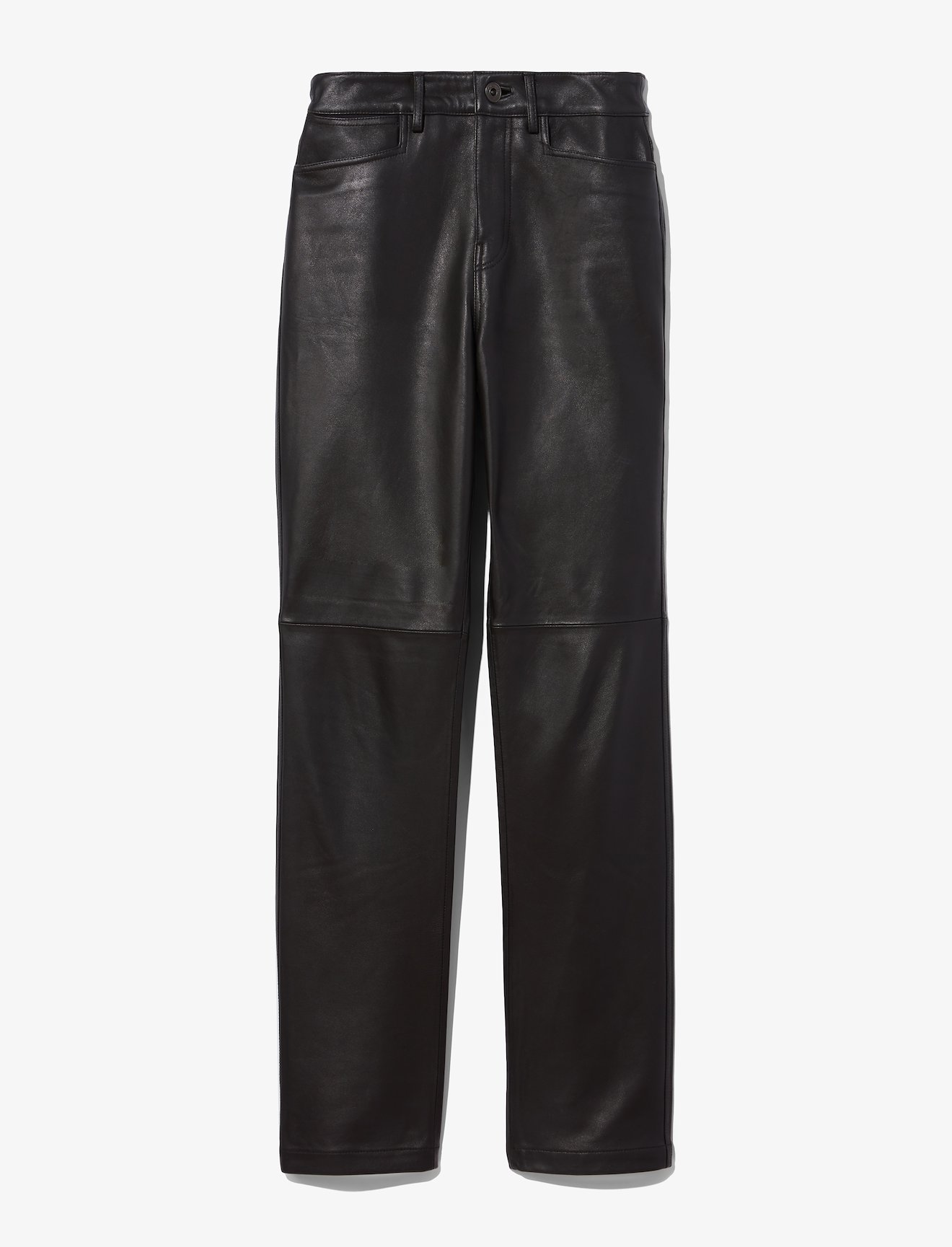 Leather Straight Leg Pants #4