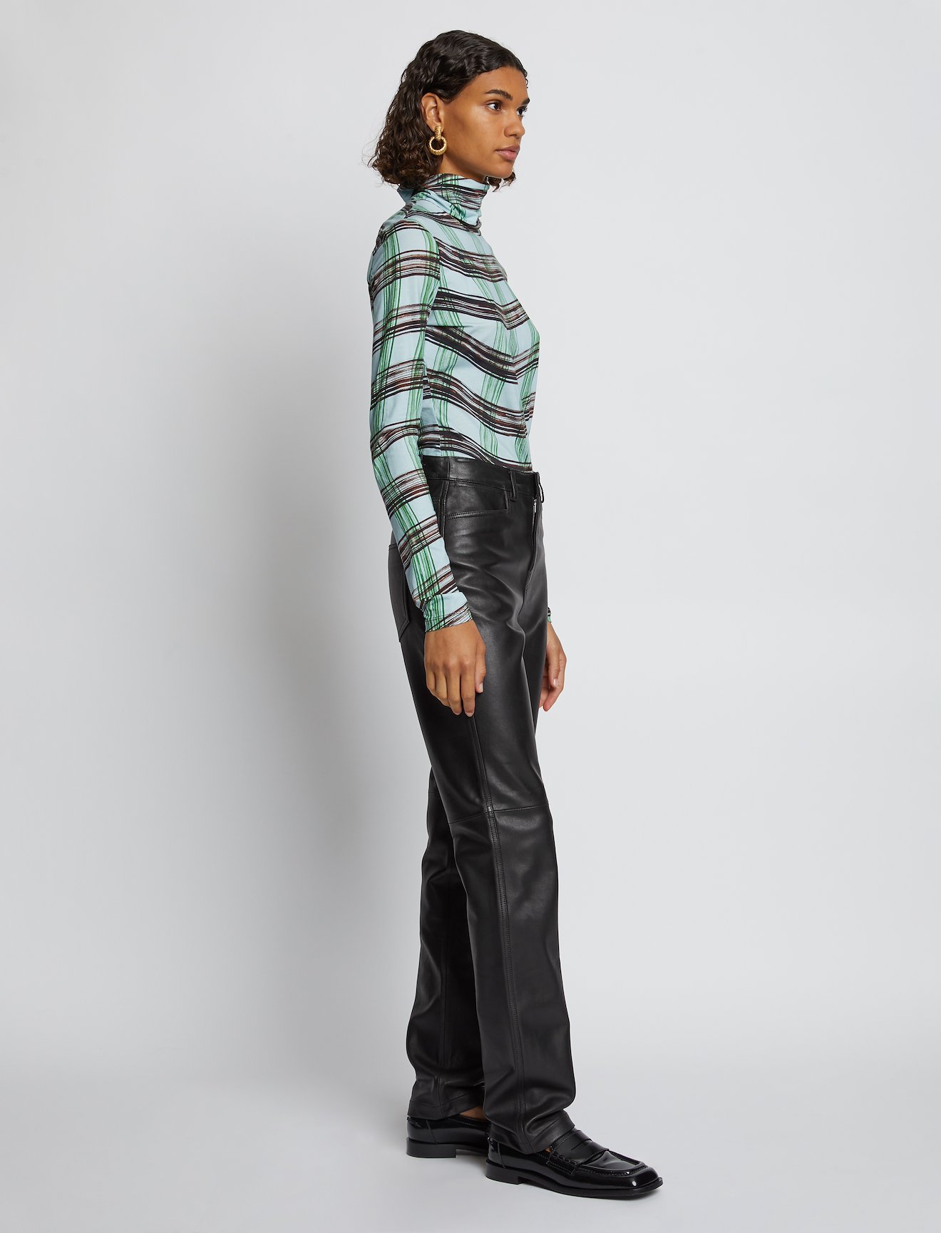 Leather Straight Leg Pants #1