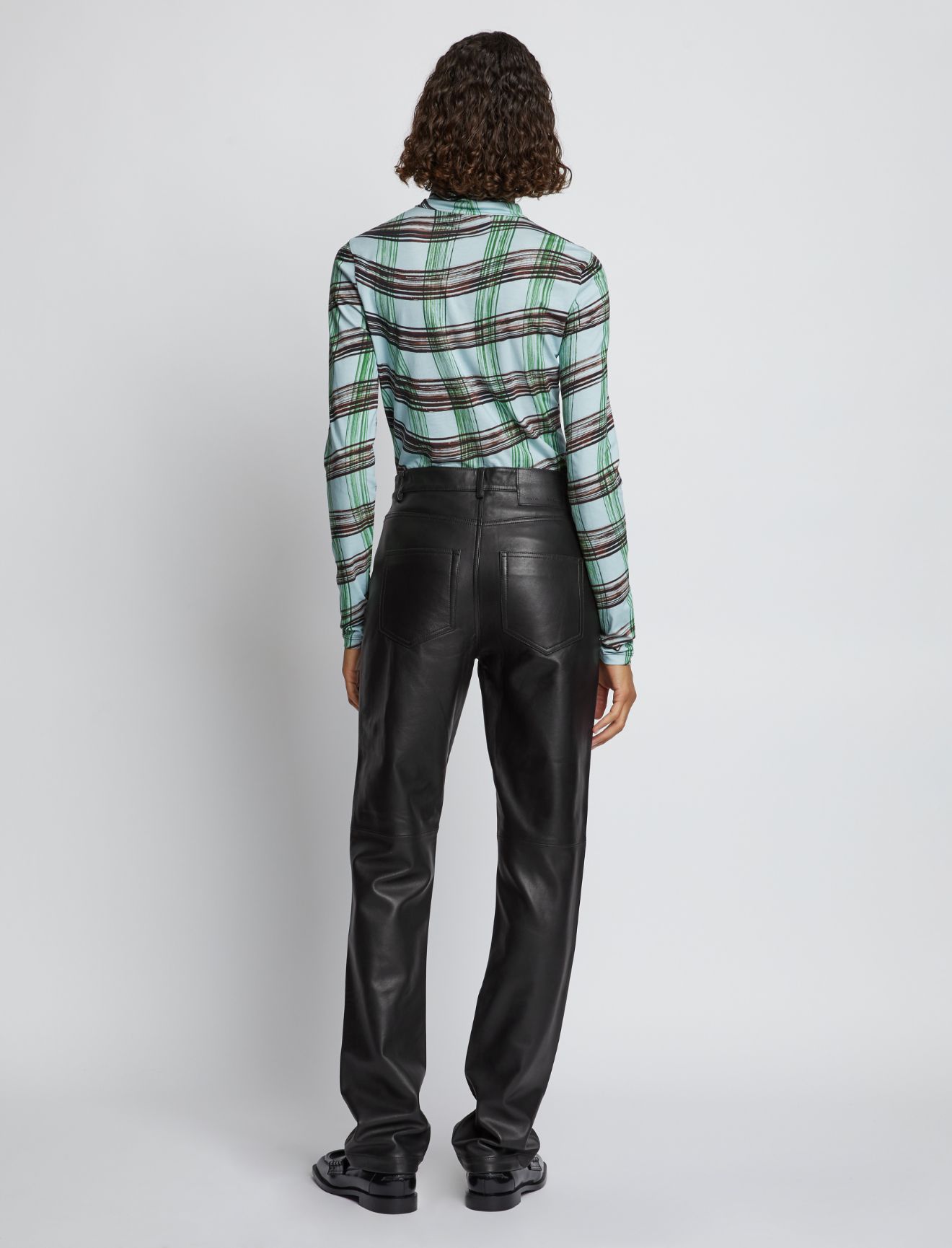 leather straight leg pants