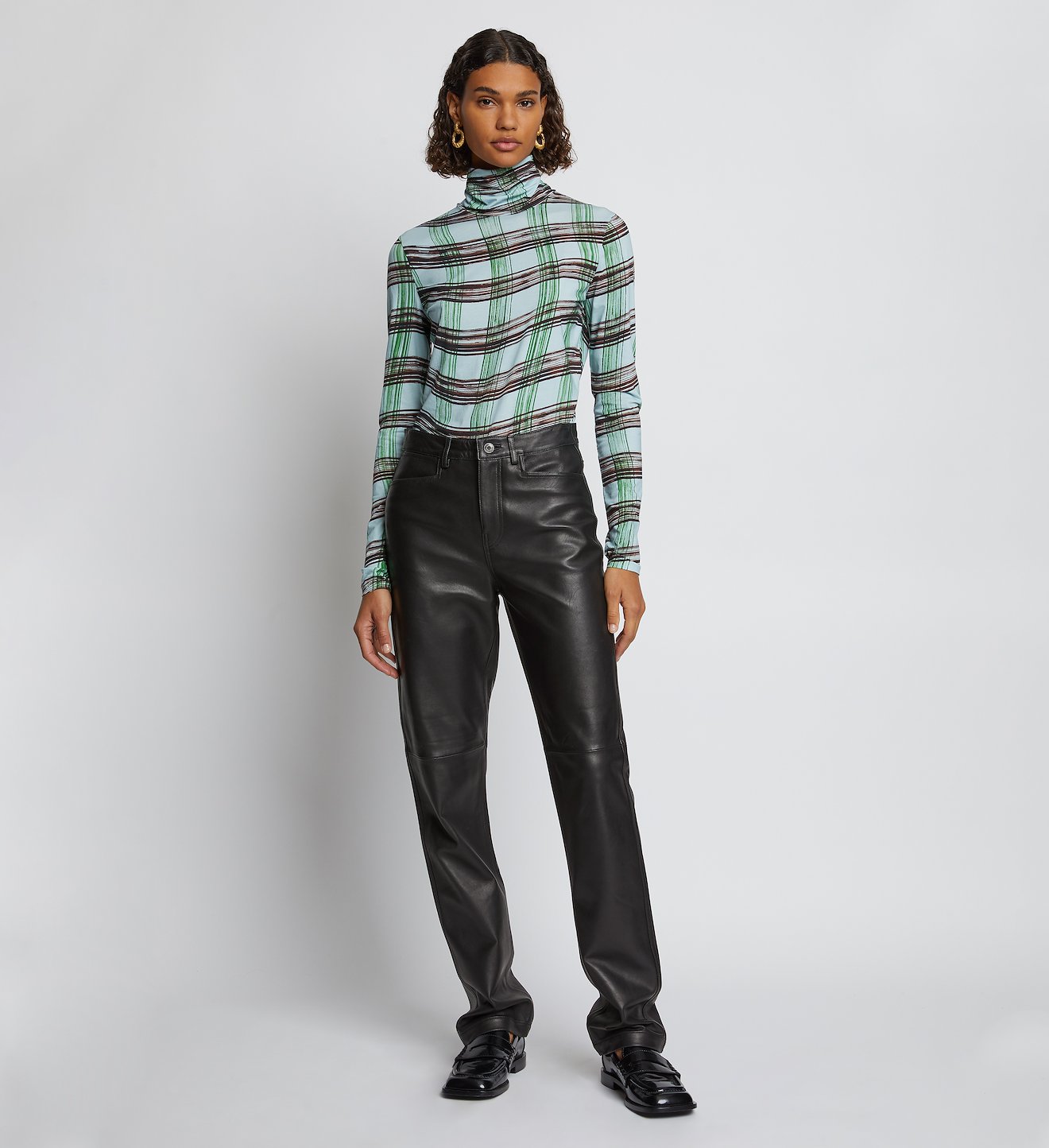 Leather Straight Leg Pants