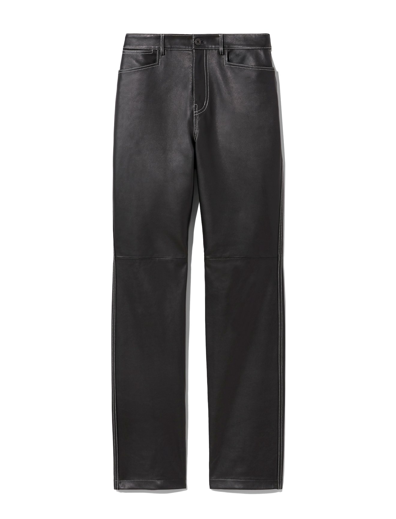 Leather Straight Pants #4
