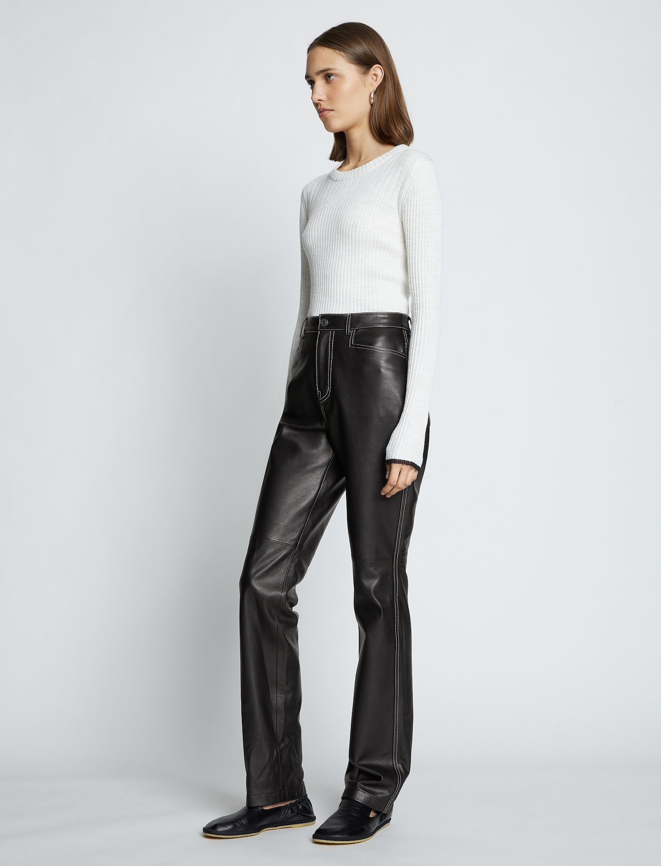 Leather Straight Pants #1
