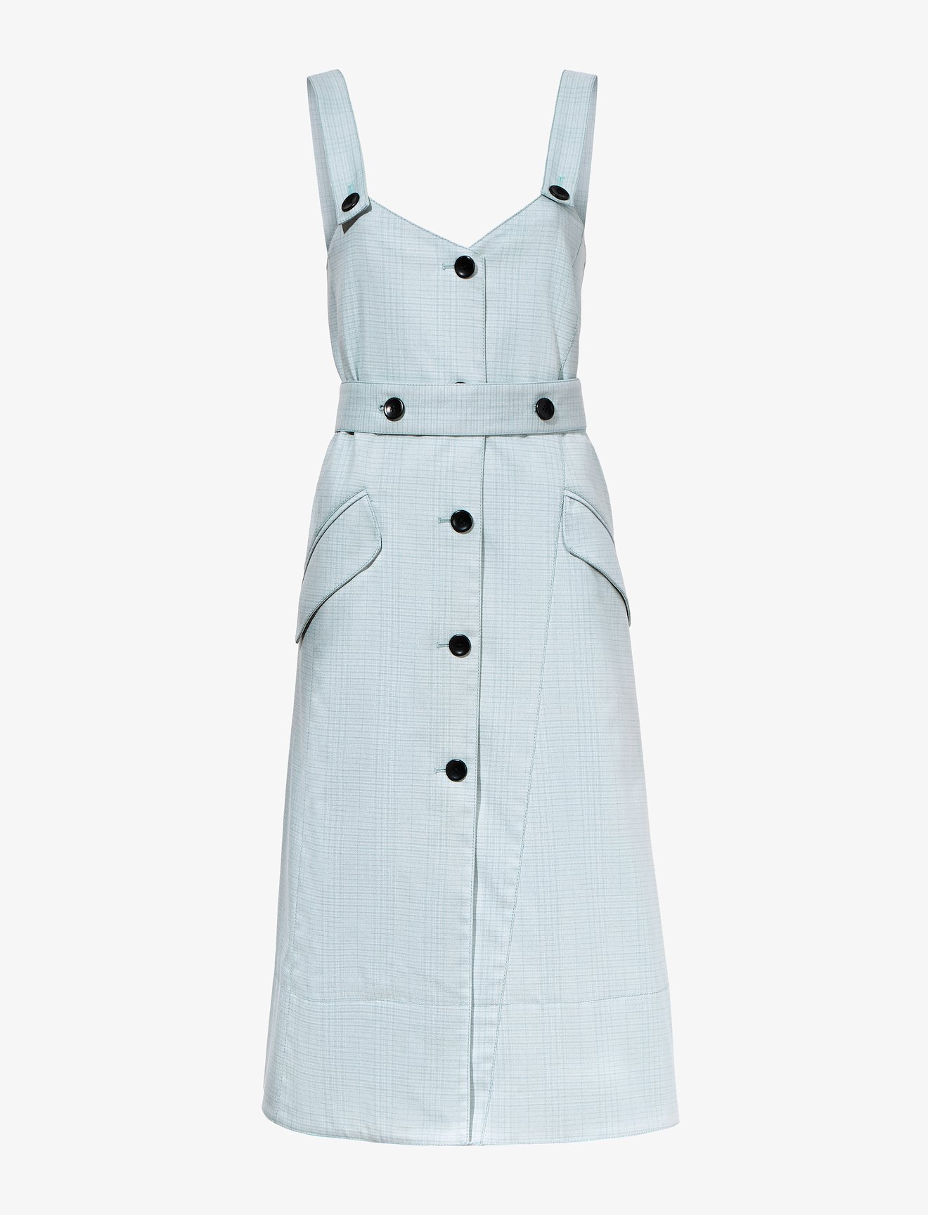 Lightweight Plaid Suiting Trench Dress #4