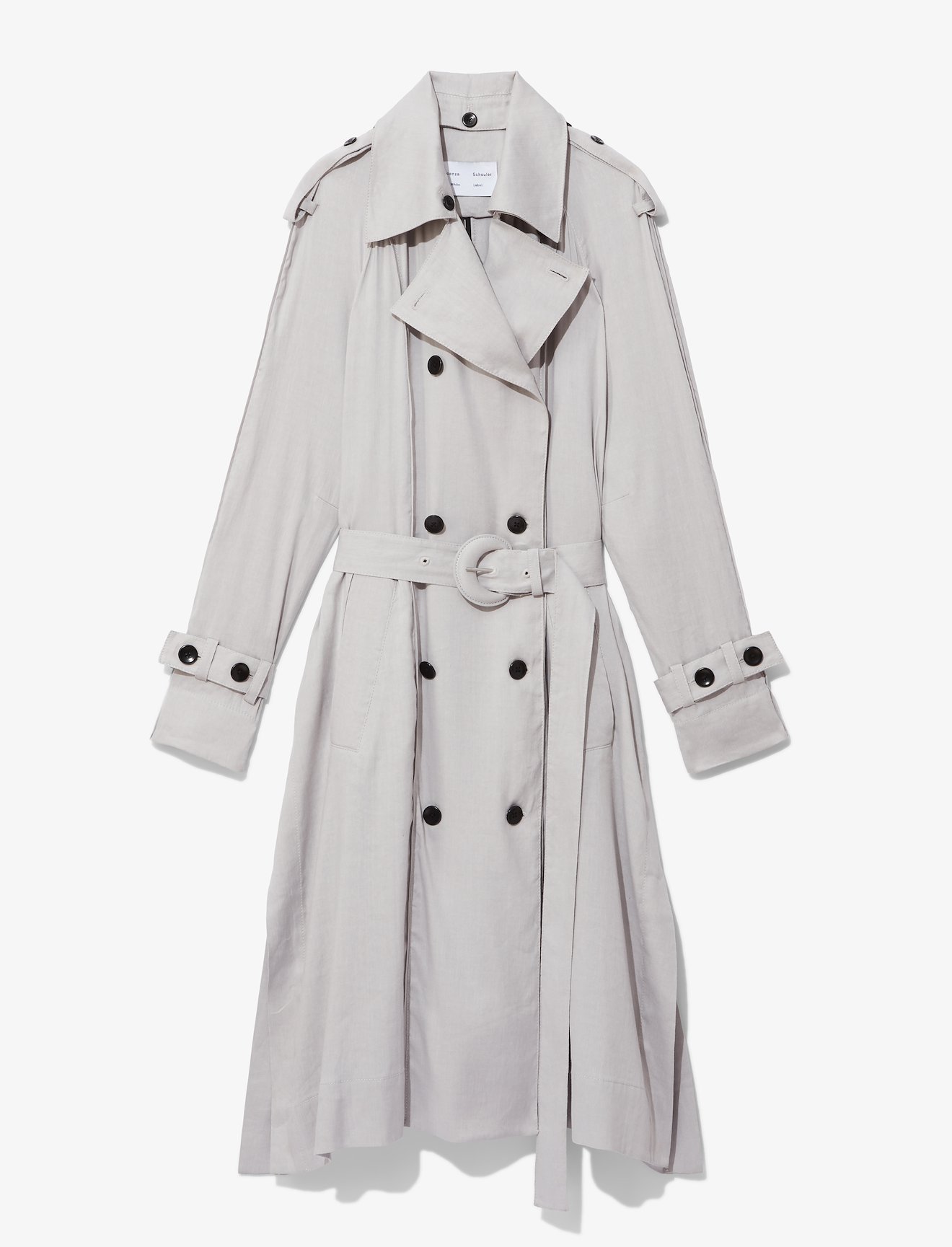 Linen Blend Belted Trench Coat #4