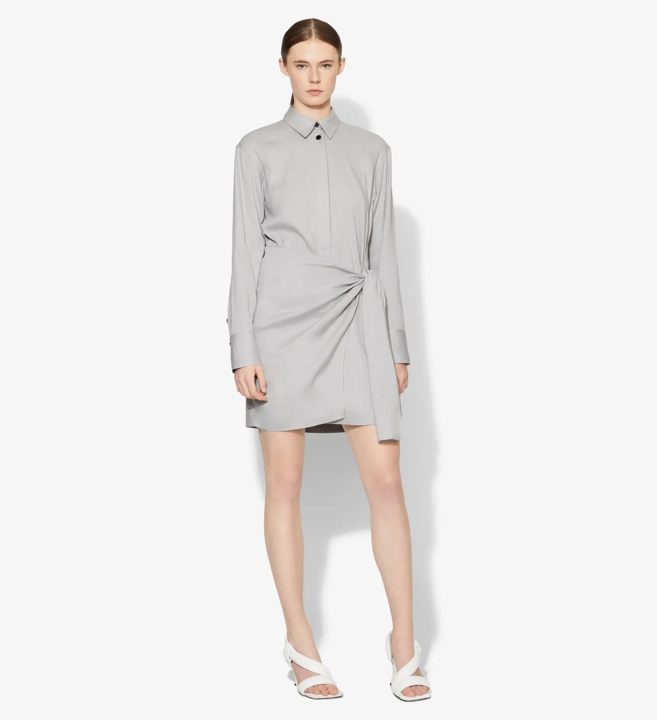 linen white wrap dress
