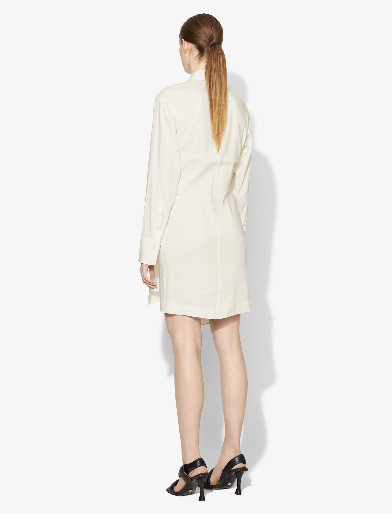 Linen Blend Long Sleeve Wrap Dress #2