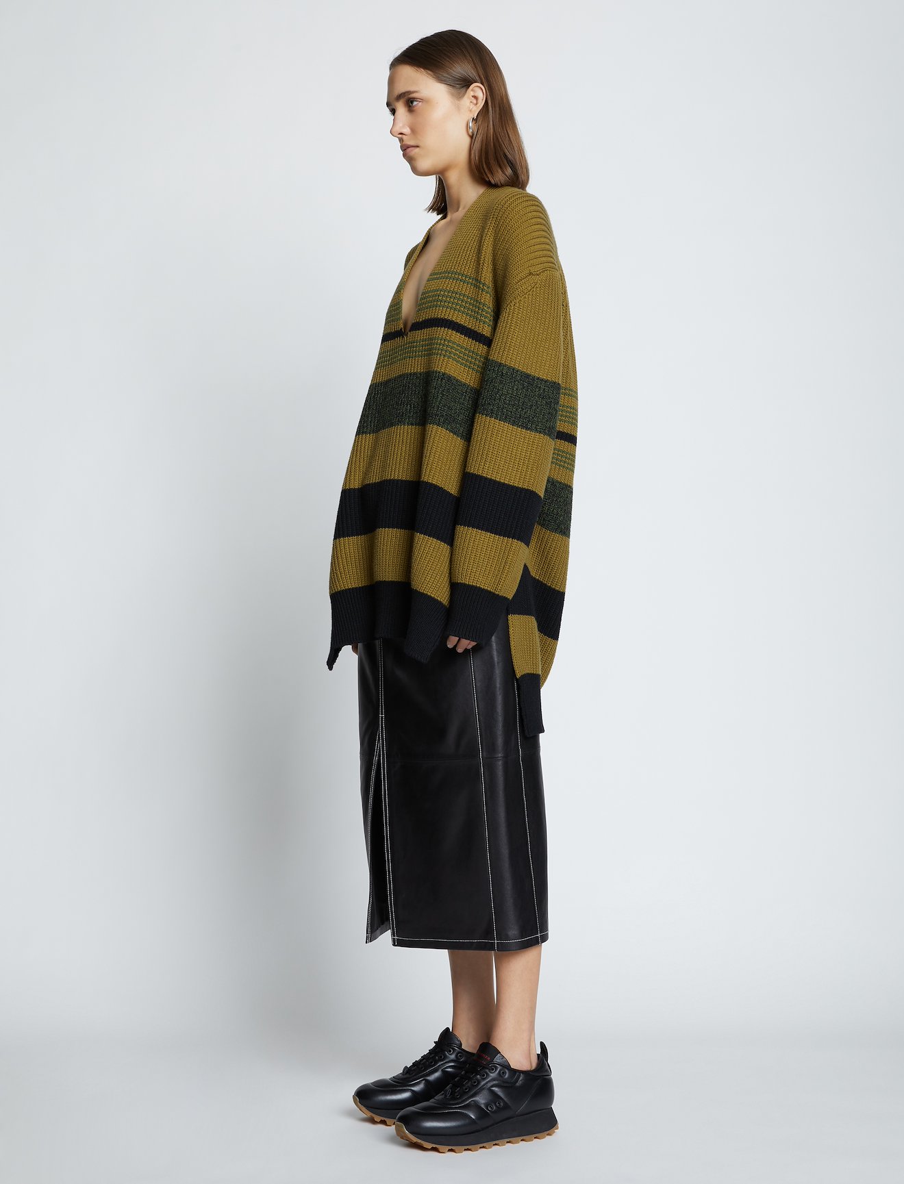 Lofty Stripe Oversized V-neck Sweater #2