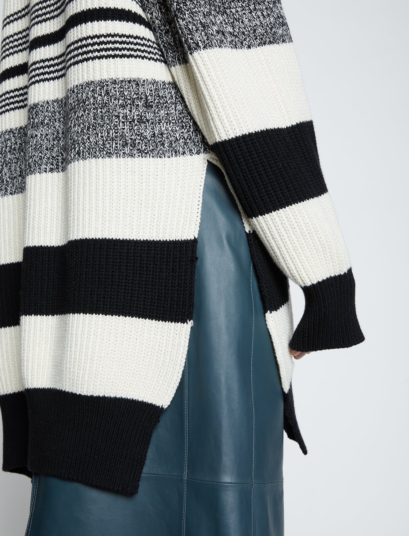 Lofty Stripe Oversized V-neck Sweater #4