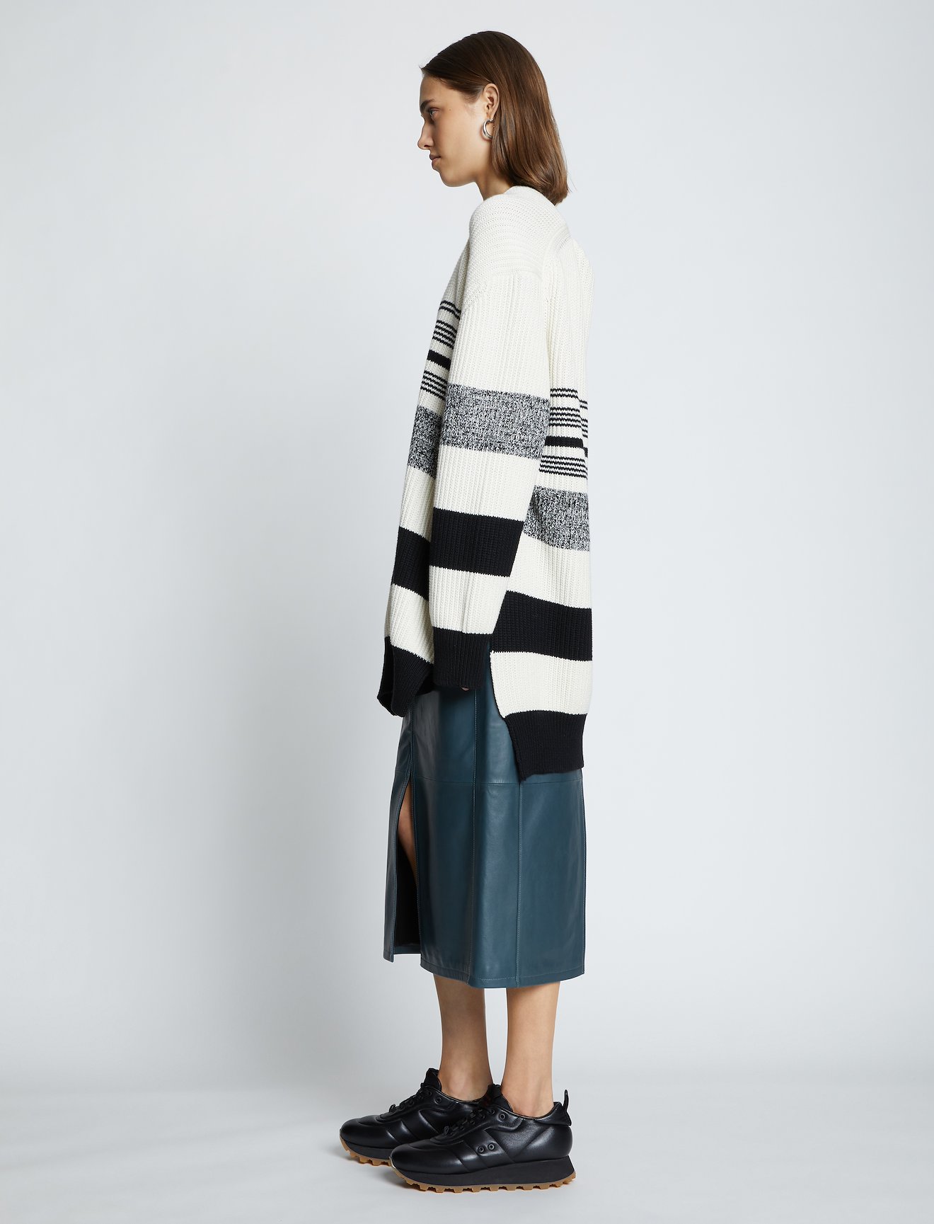 Lofty Stripe Oversized V-neck Sweater #2
