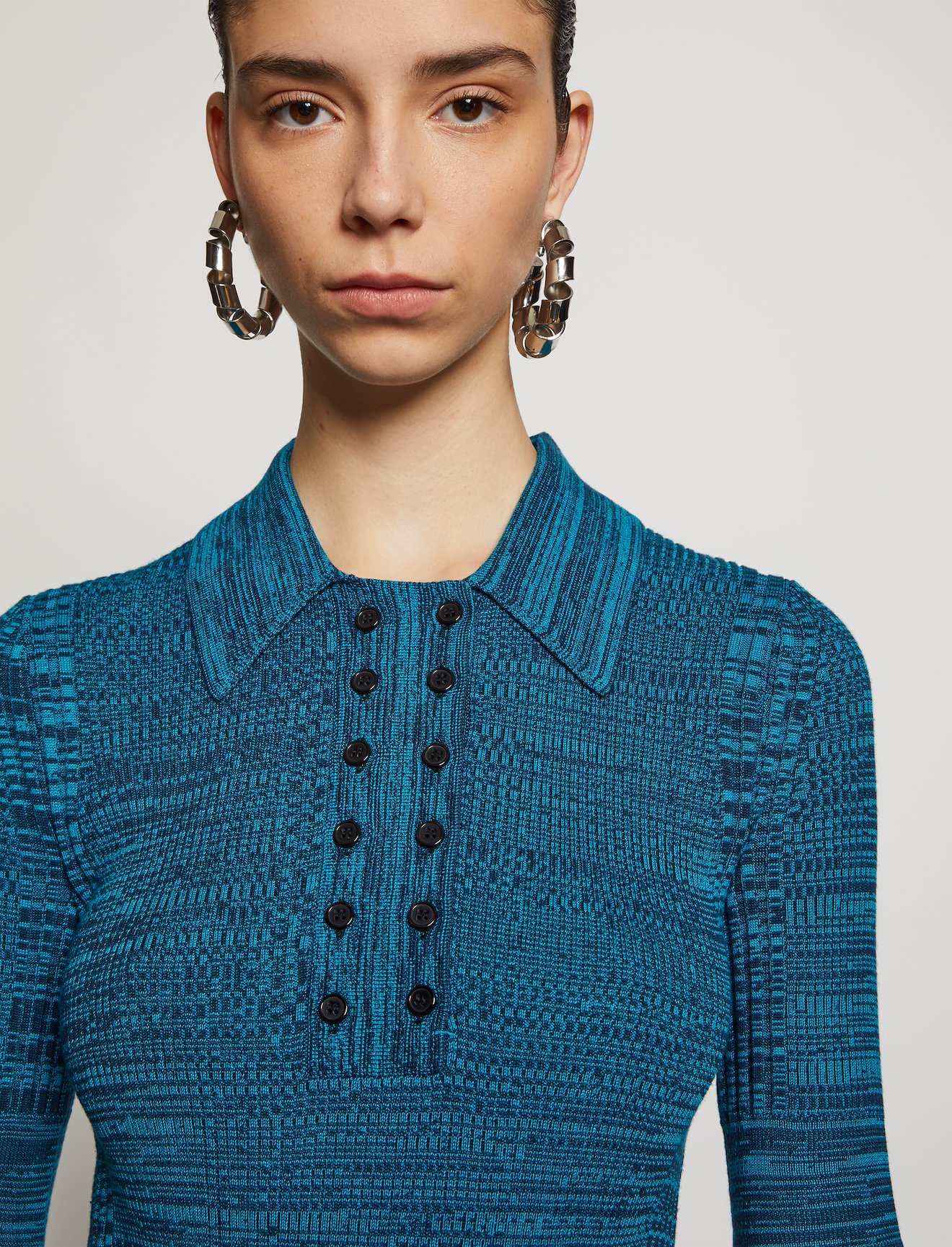 Marl Silk Knit Polo #4