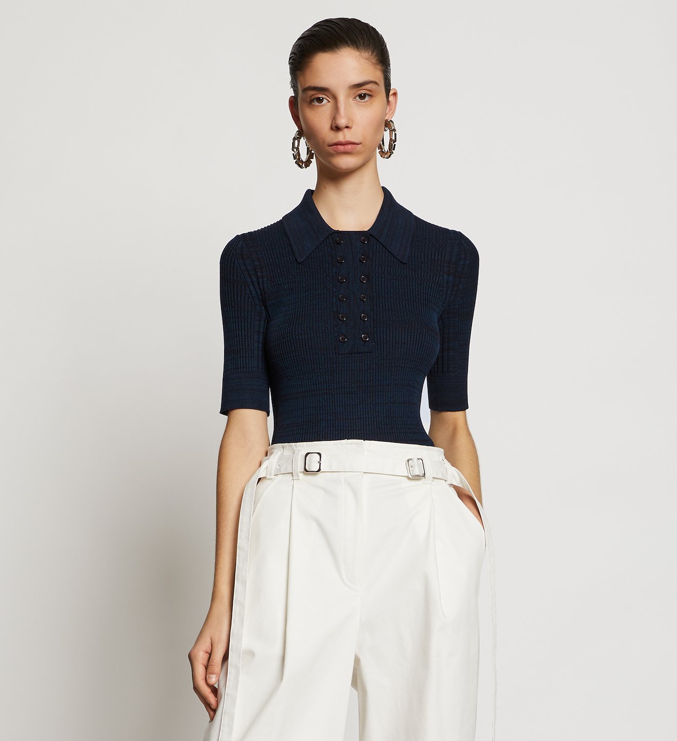 Marl Silk Knit Polo