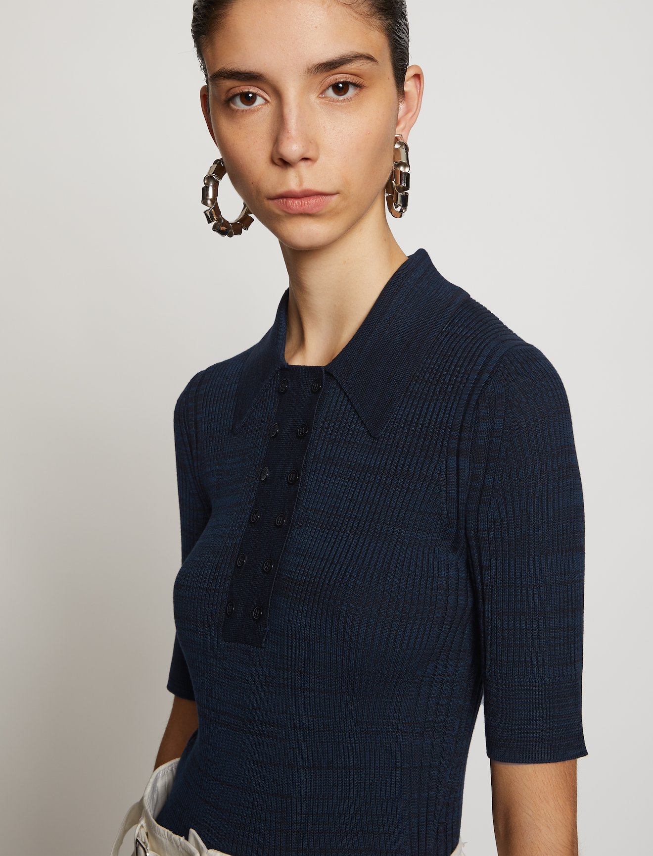 Marl Silk Knit Polo #4