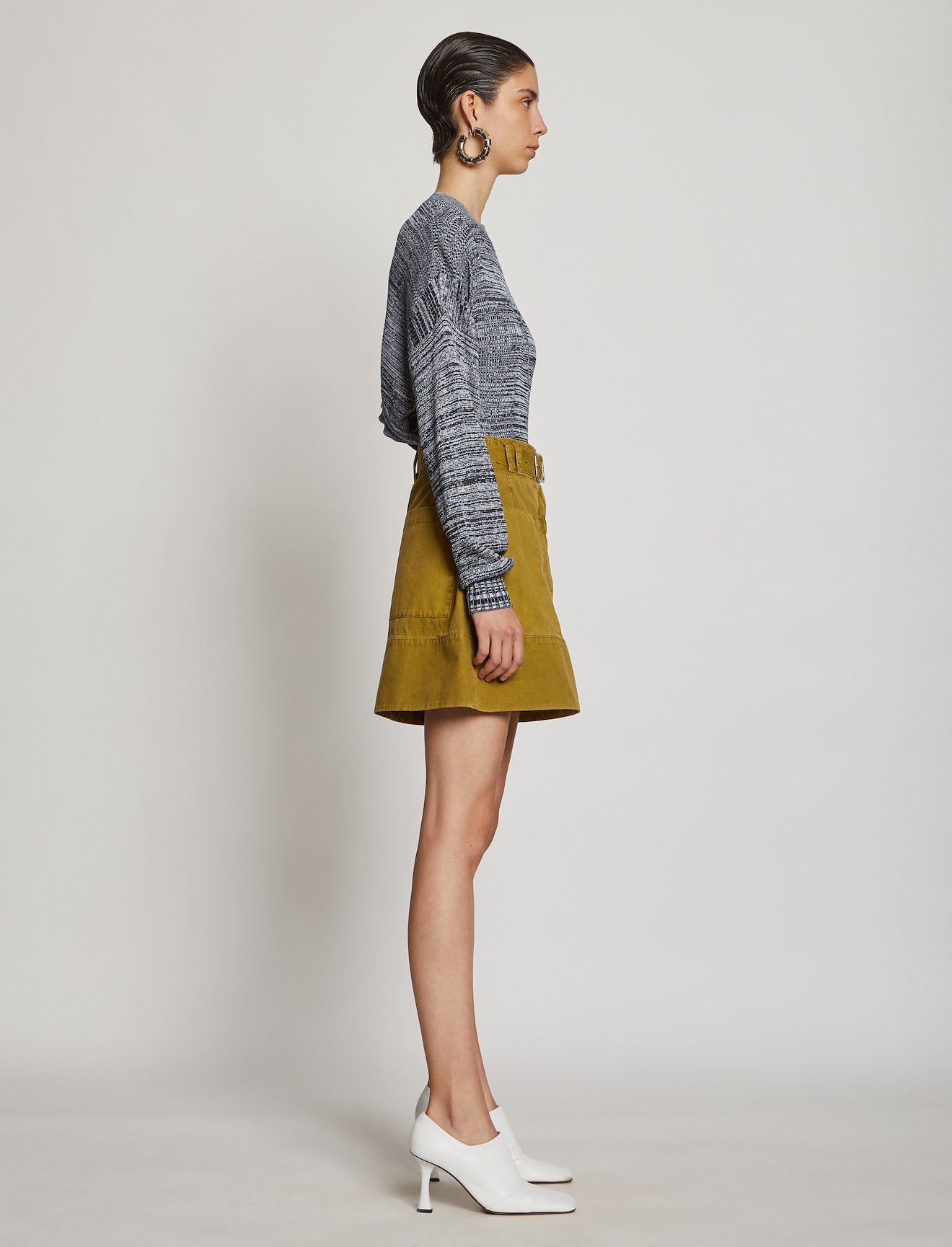 Marl Silk Sweater Cut Out Top #2