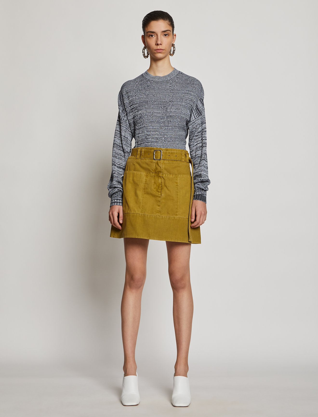 Marl Silk Sweater Cut Out Top #1
