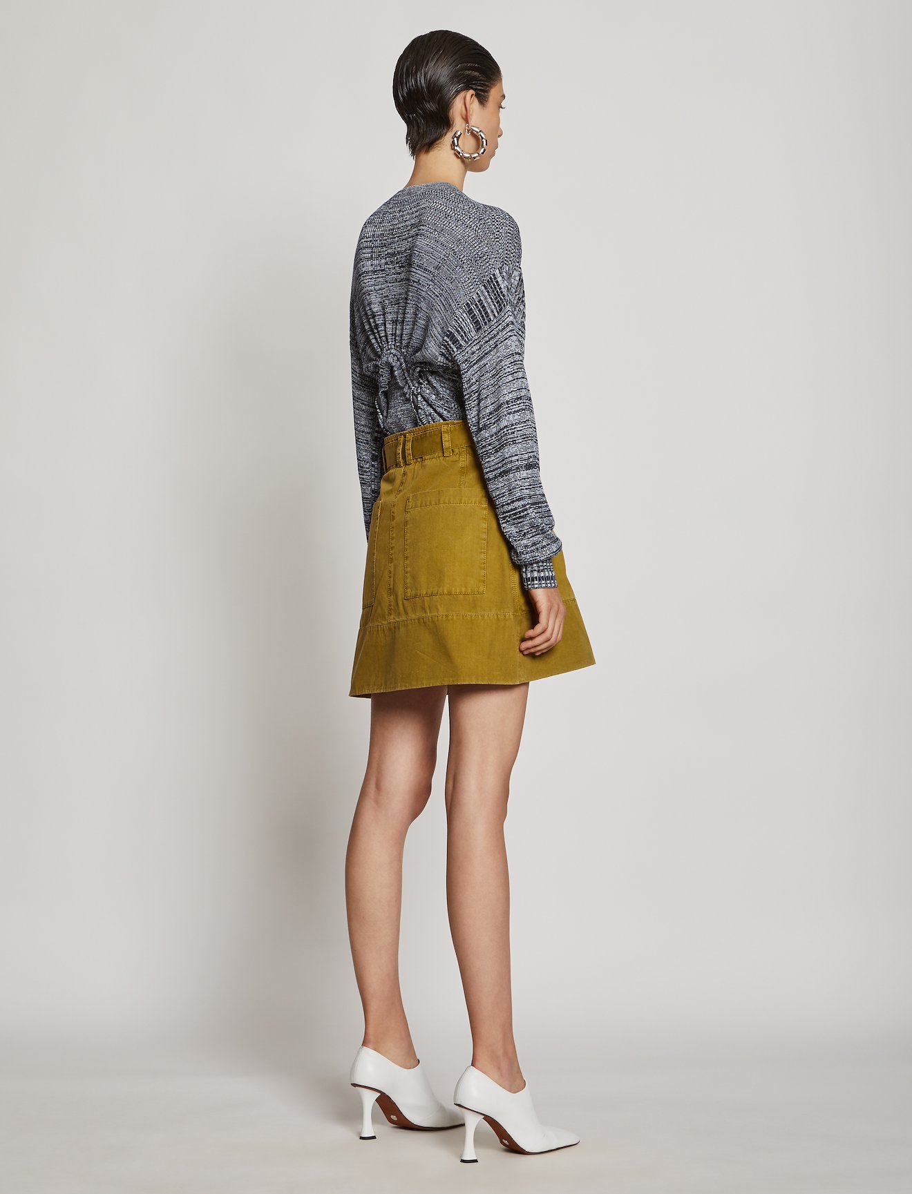 Marl Silk Sweater Cut Out Top #3