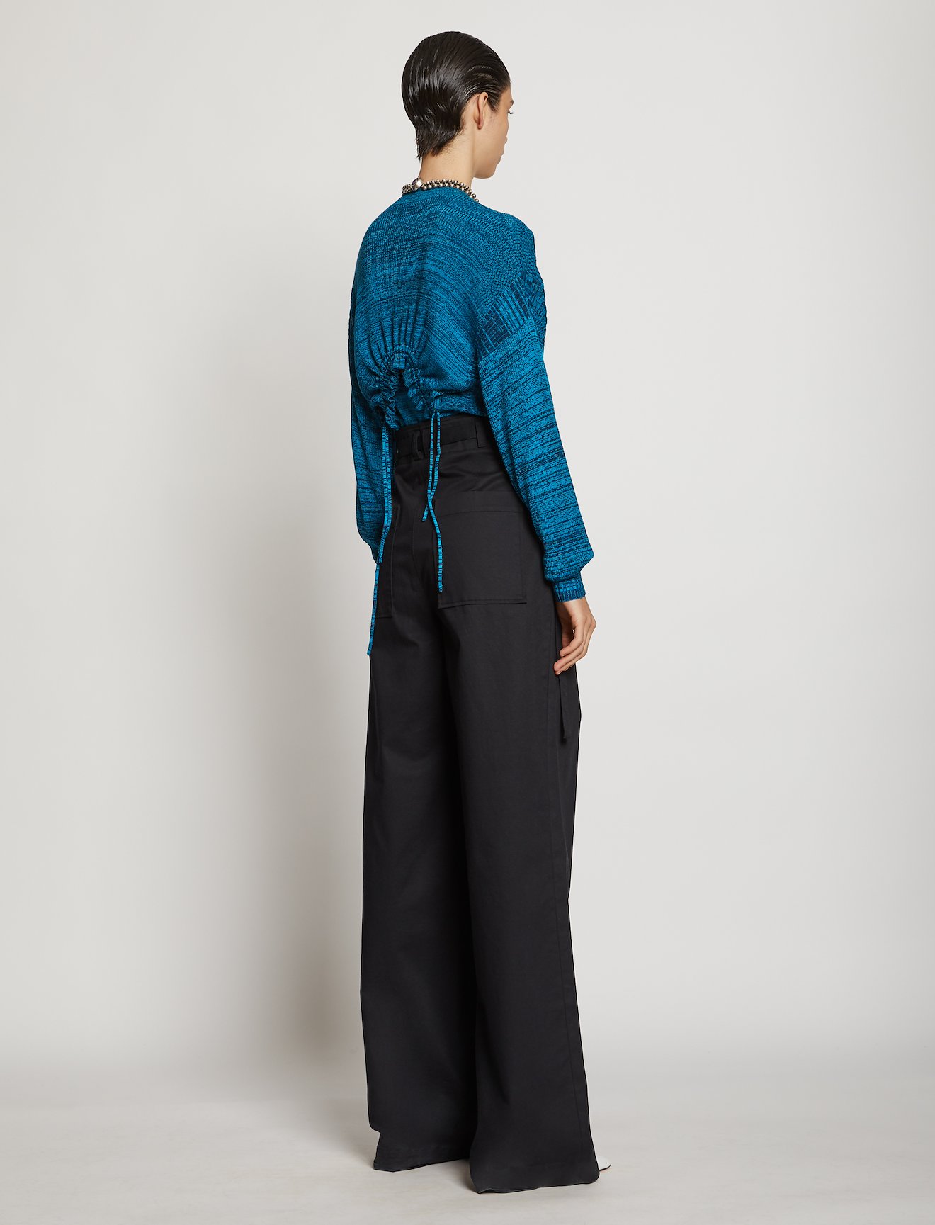 Marl Silk Sweater Cut Out Top #3