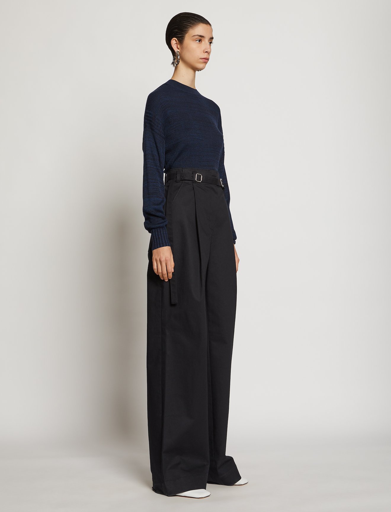 Marl Silk Sweater Cut Out Top #2