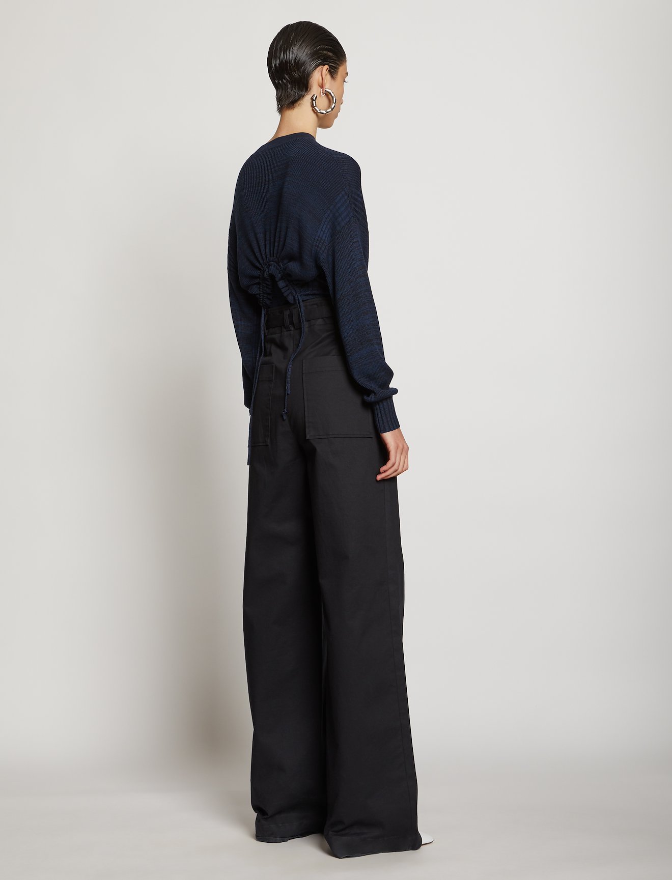 Marl Silk Sweater Cut Out Top #3