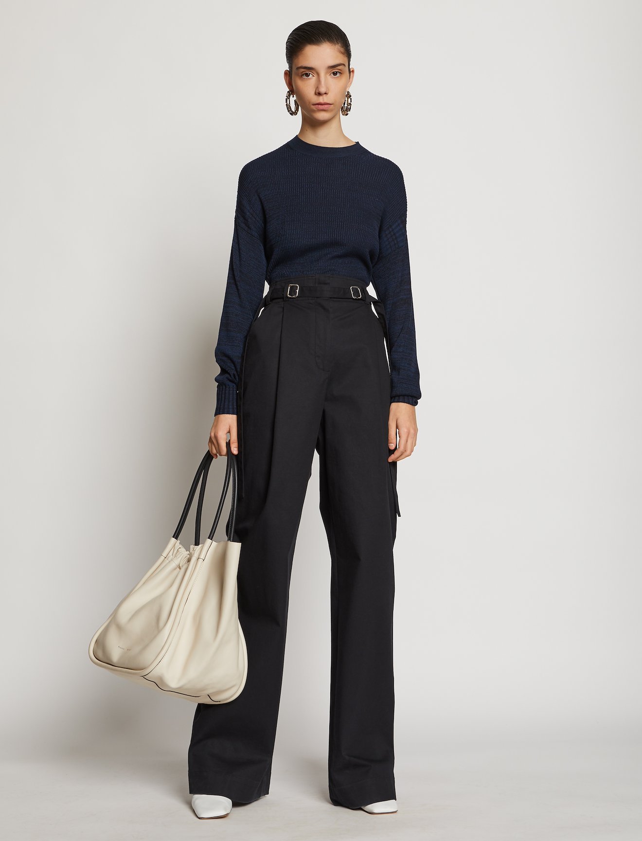 Marl Silk Sweater Cut Out Top #6