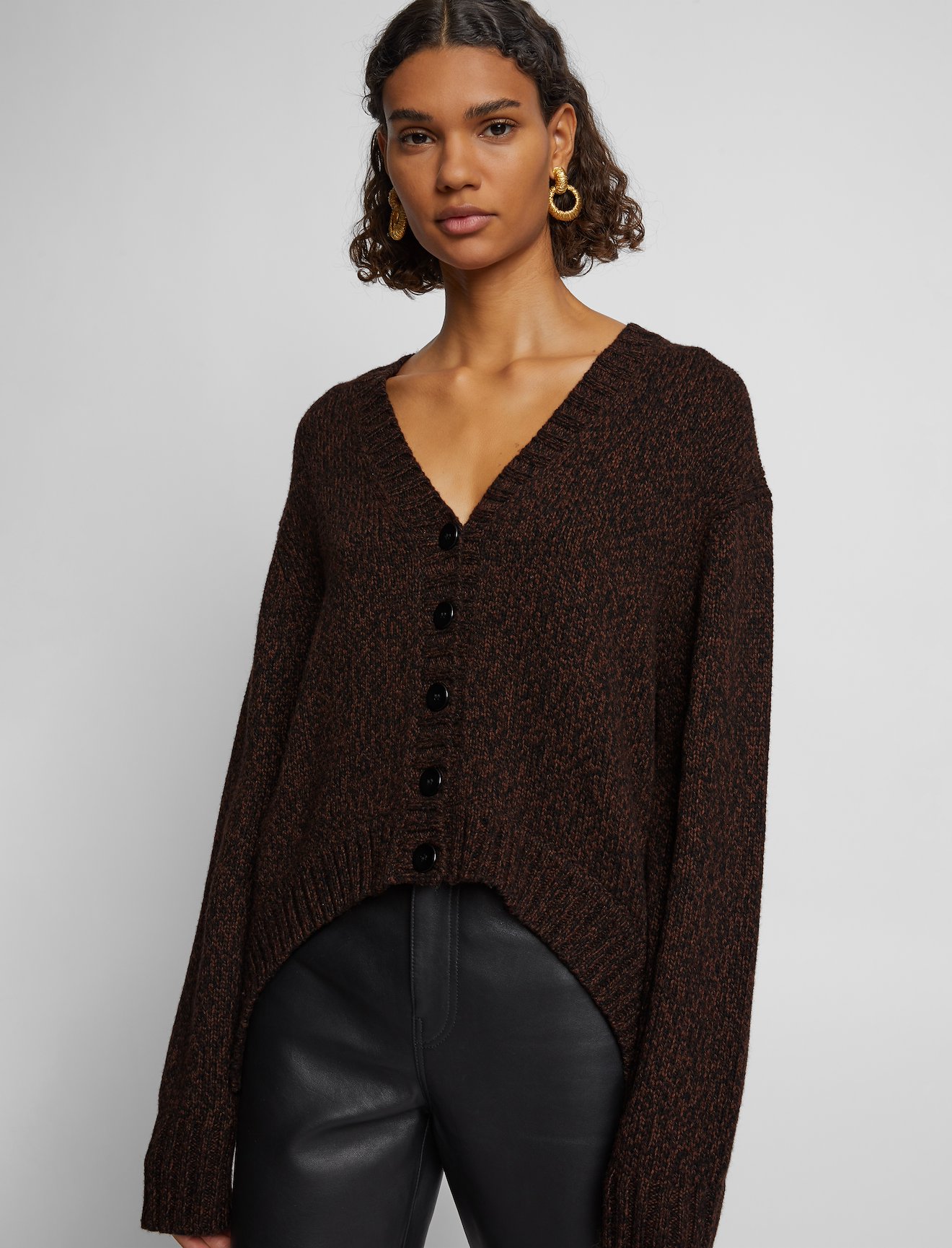 Marled V-Neck Cardigan #4