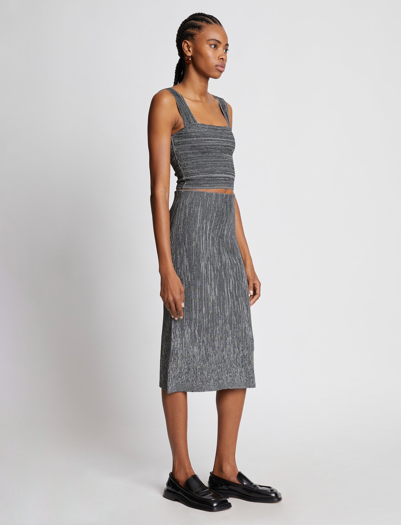 Melange Knit Midi Skirt #1