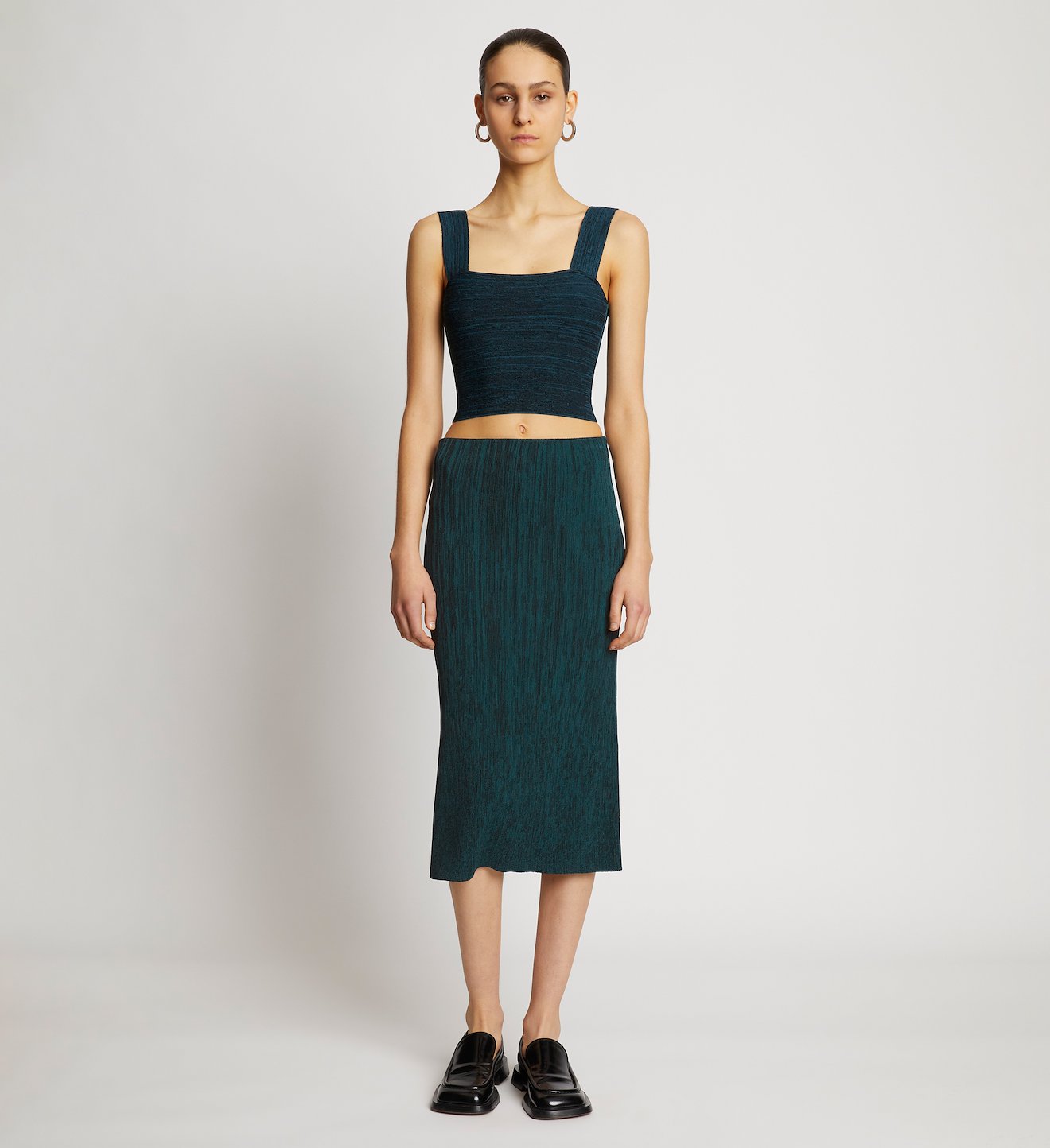 Melange Knit Midi Skirt