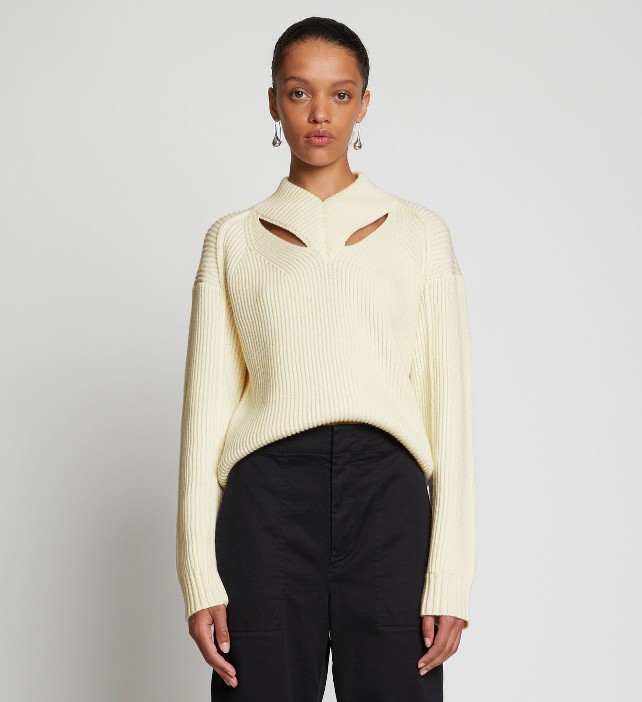 cropped cut out sweater