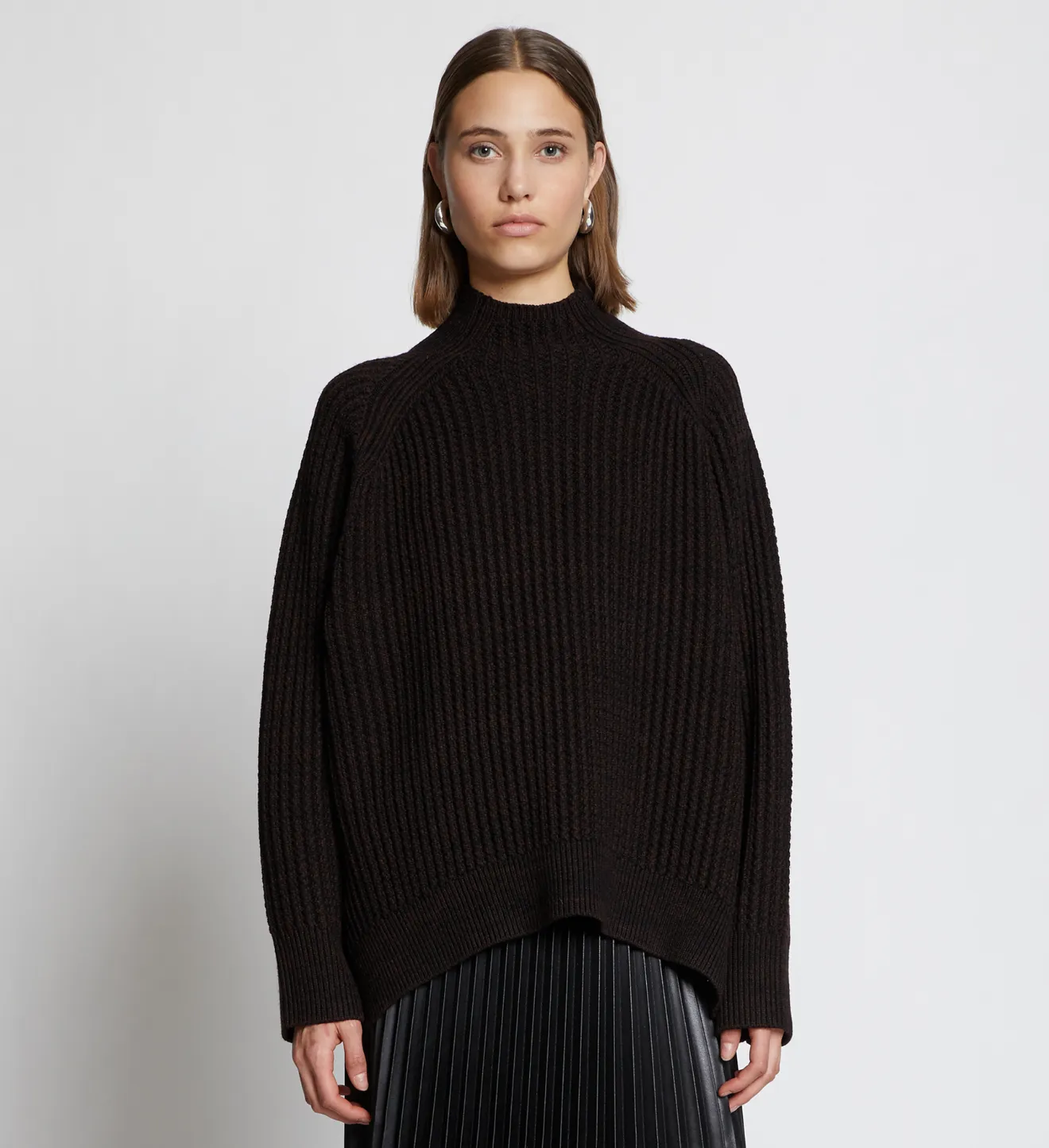 oversized black turtleneck sweater