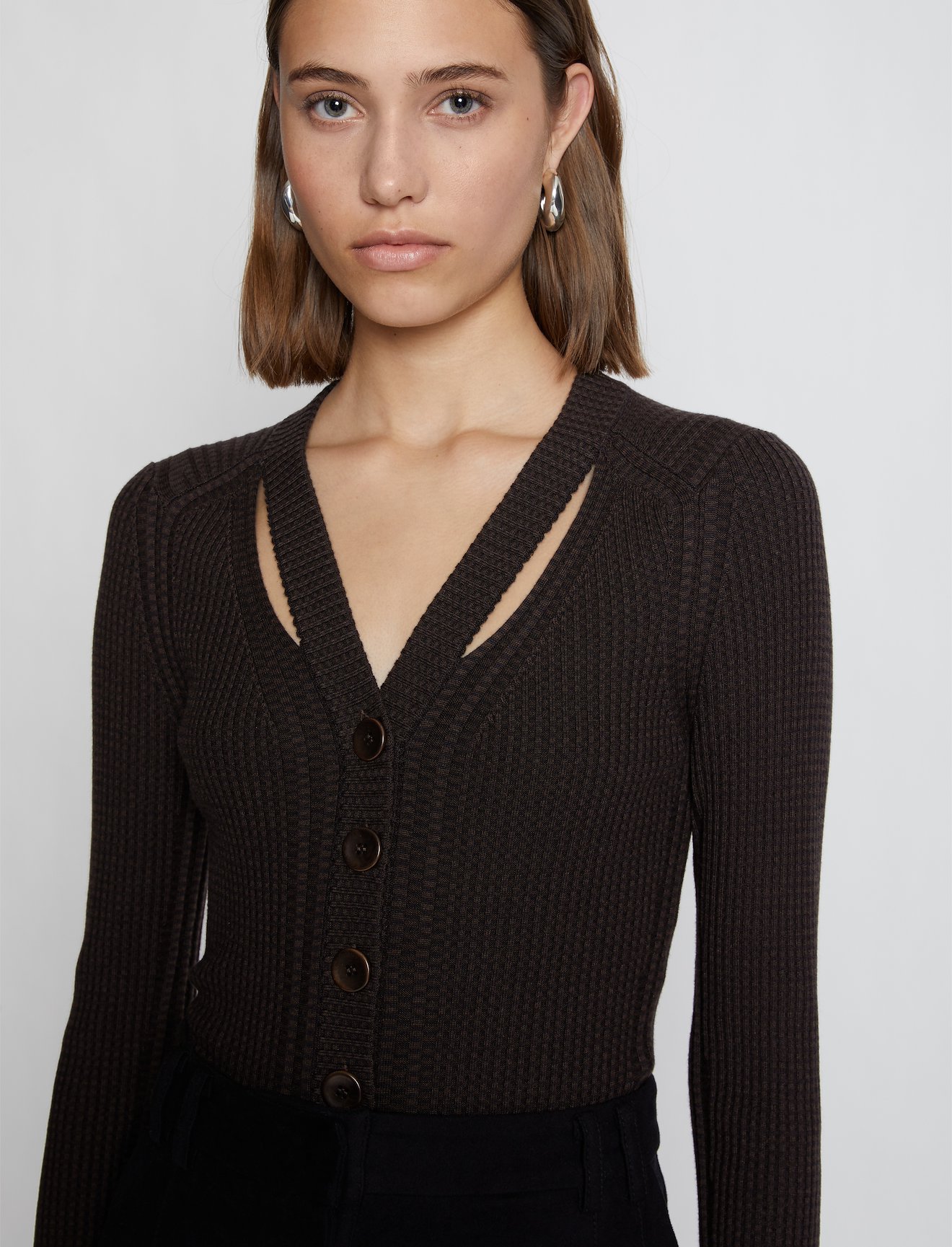 Micro Stripe Rib Knit Cardigan #4