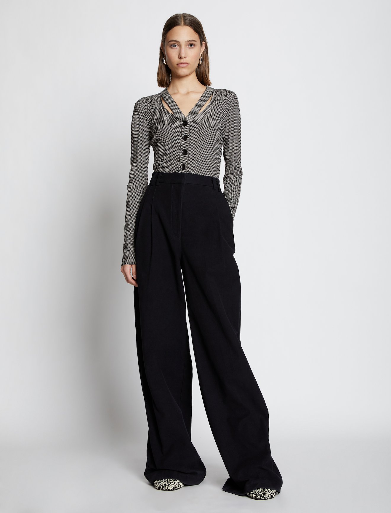 Micro Stripe Rib Knit Cardigan #1