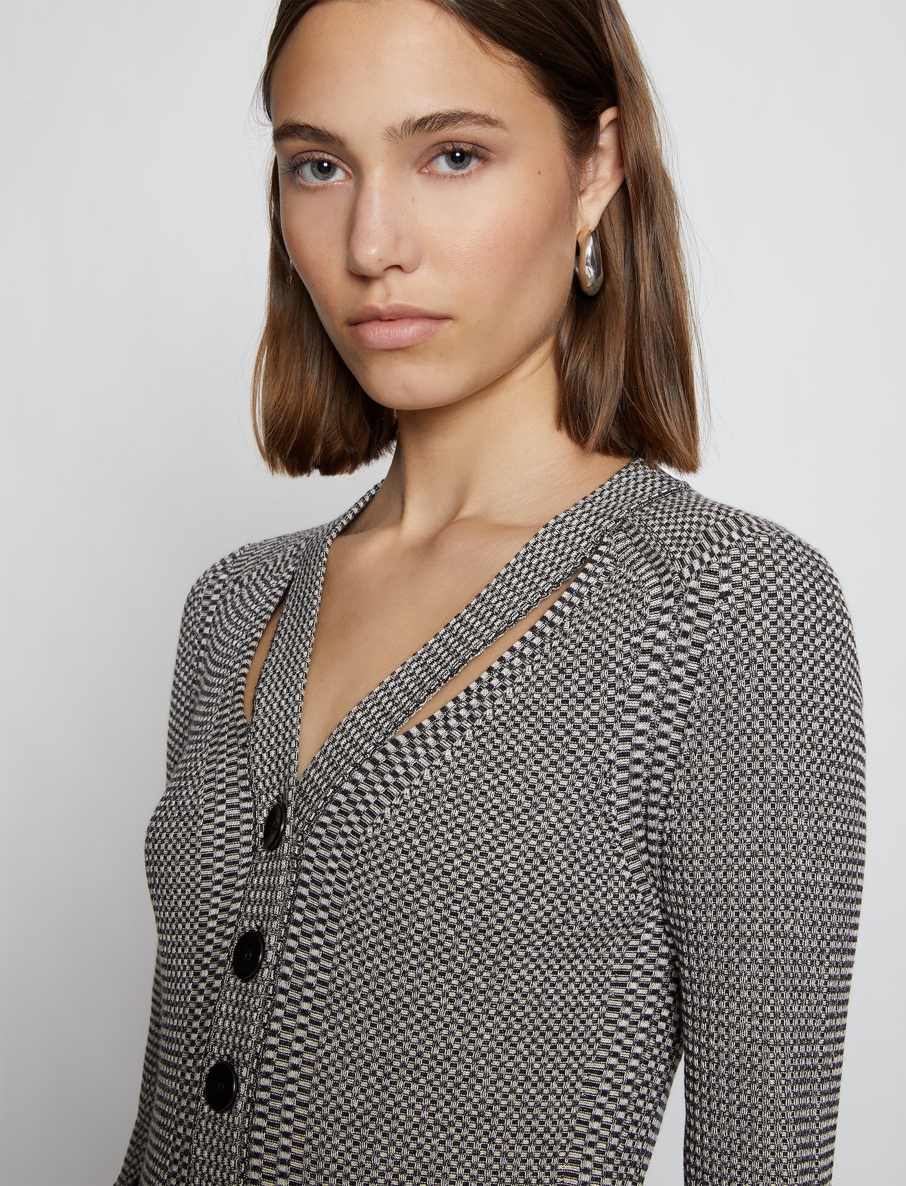 Micro Stripe Rib Knit Cardigan #4
