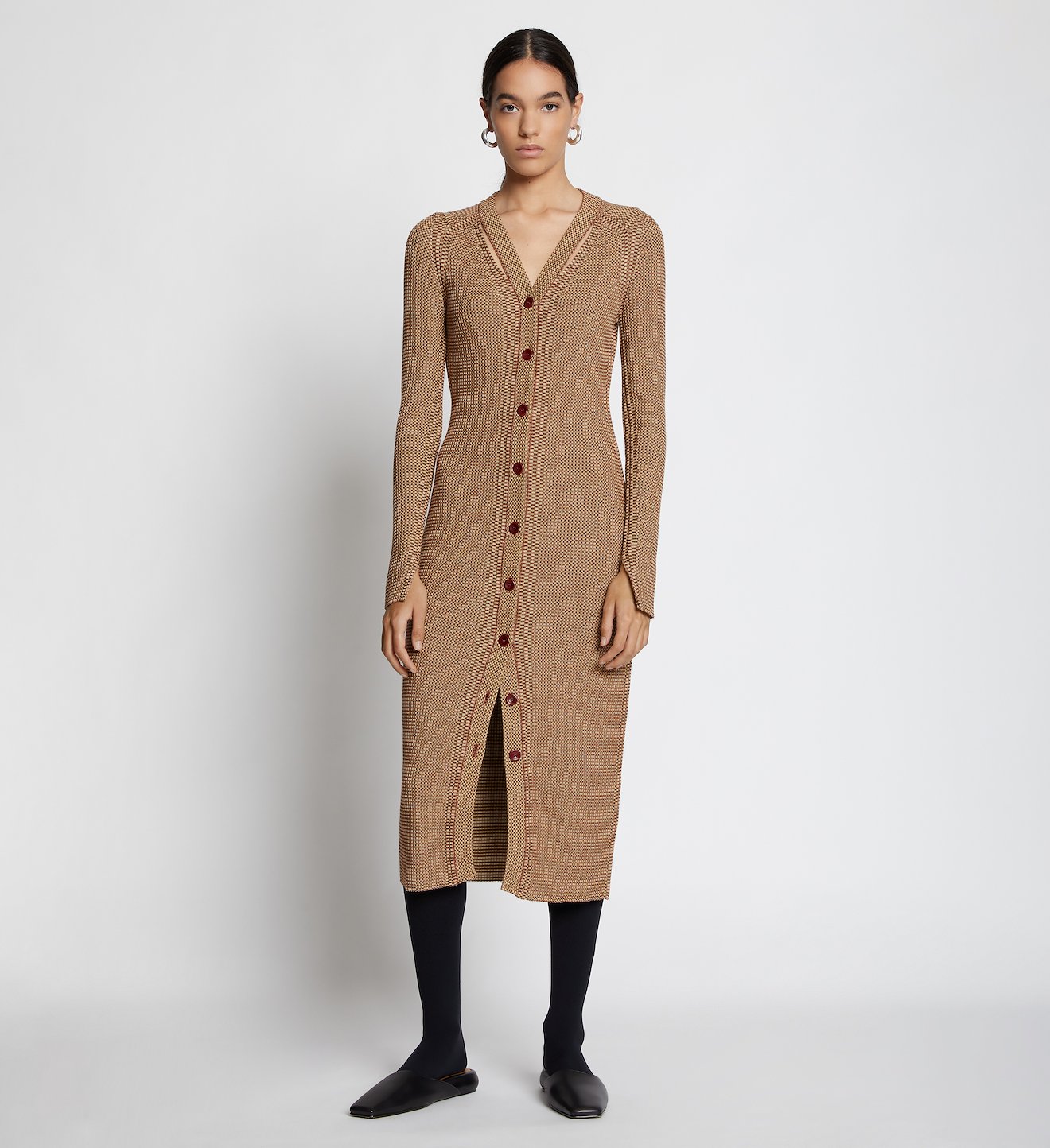 Micro Stripe Rib Knit Dress