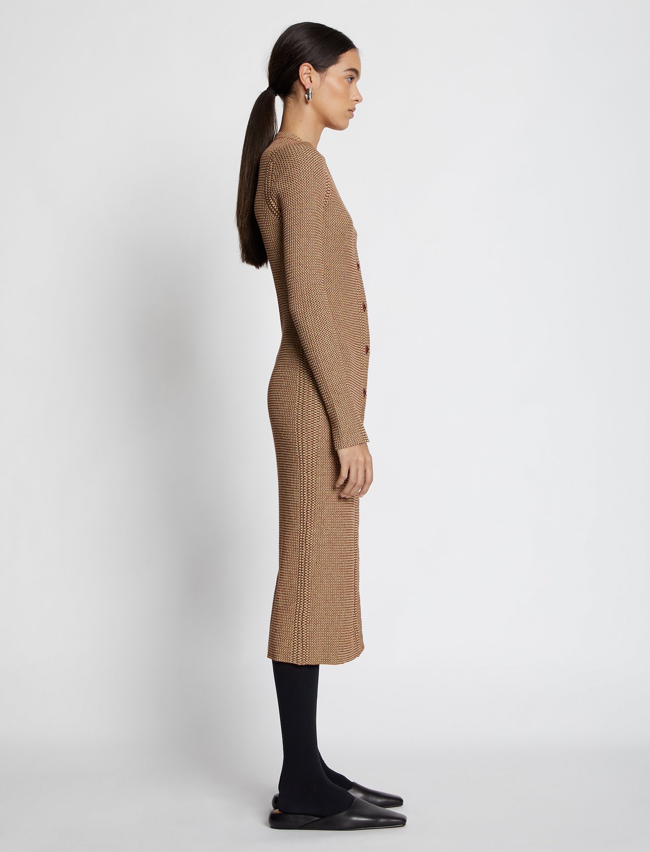Micro Stripe Rib Knit Dress #1