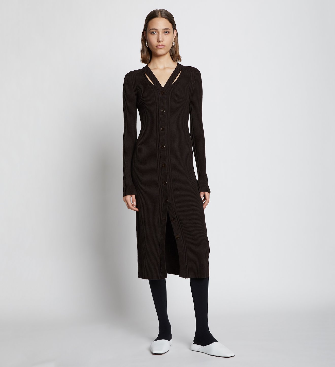 Micro Stripe Rib Knit Dress