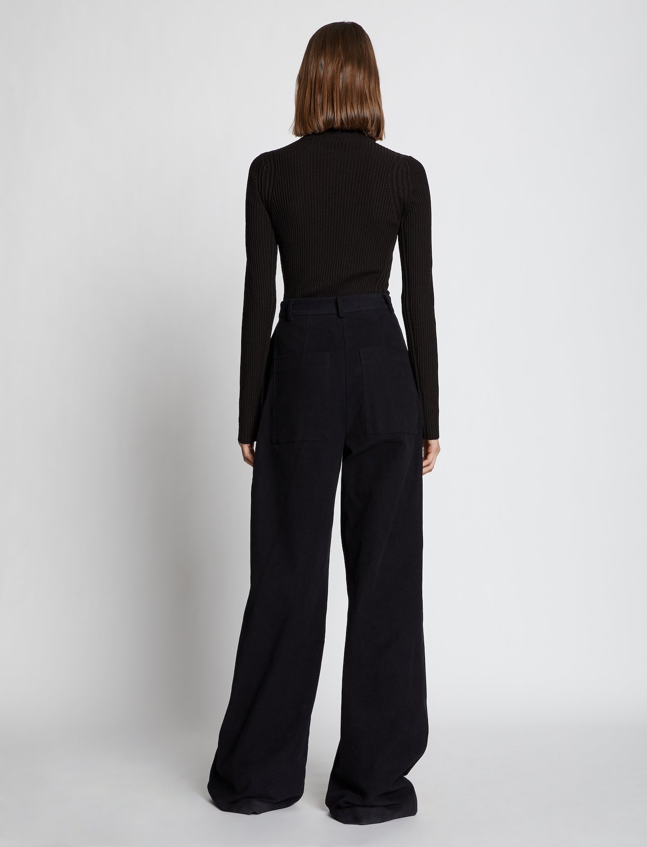 Micro Stripe Rib Knit Turtleneck Top #3