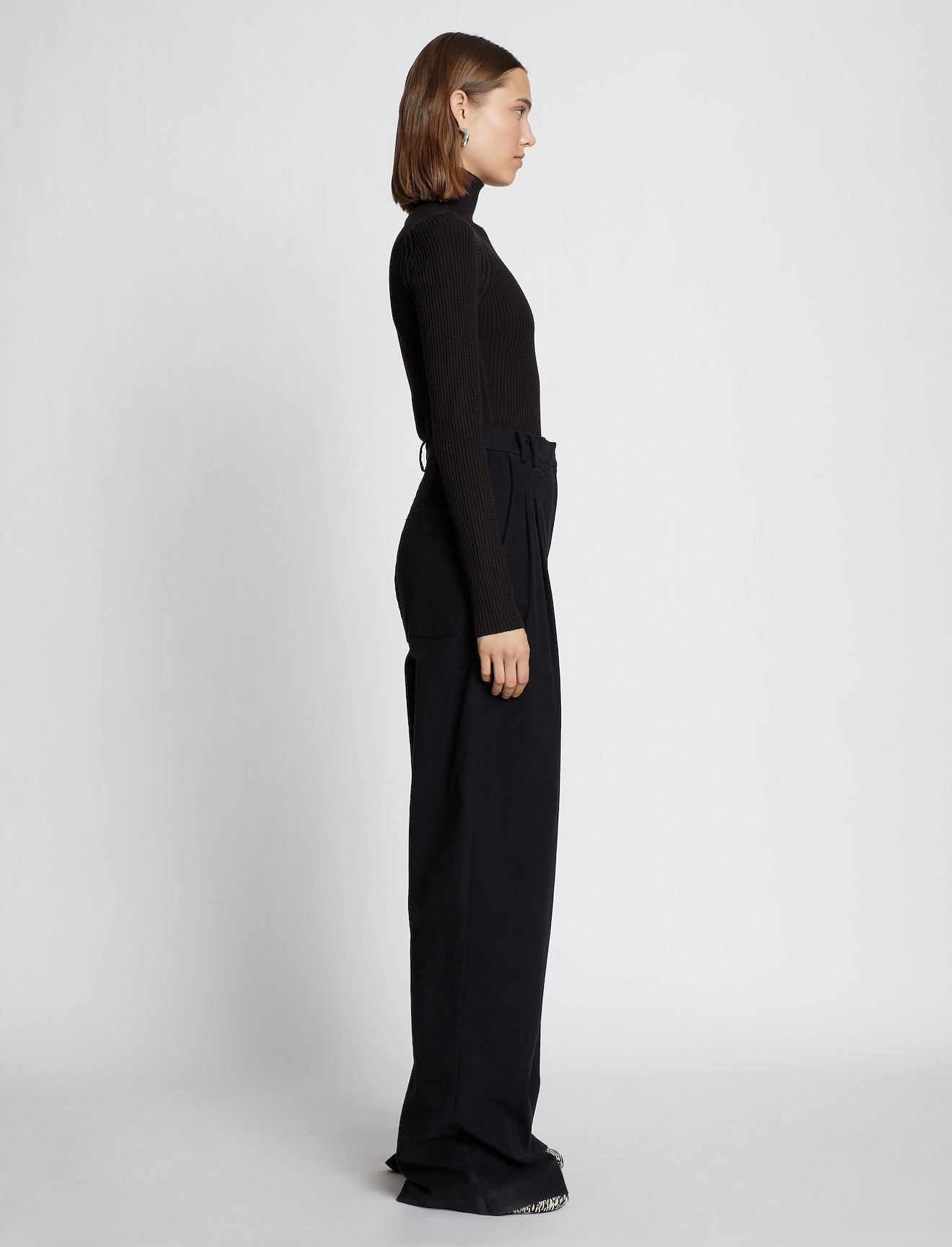 Micro Stripe Rib Knit Turtleneck Top #2